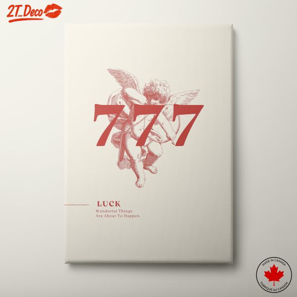 Cherubic Angel and Number 777 Luck Art