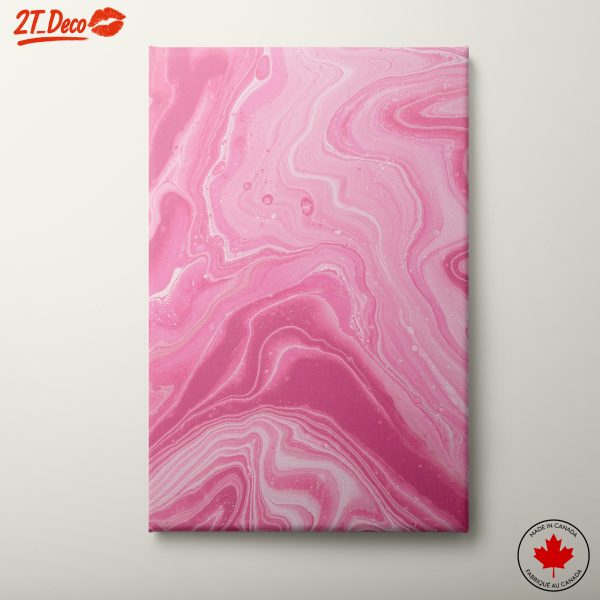 Vibrant Pink Swirling Abstract Art