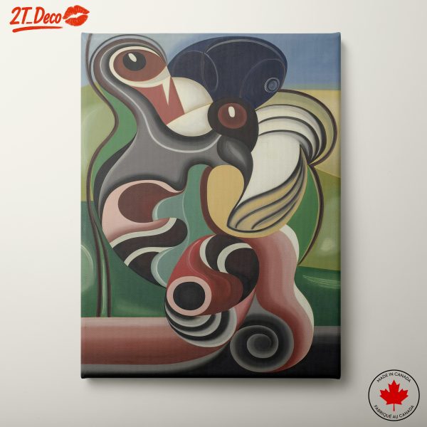 Colorful Abstract Composition with Curved Shapes