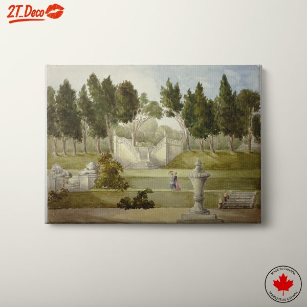 Elegant Garden Landscape with Figures