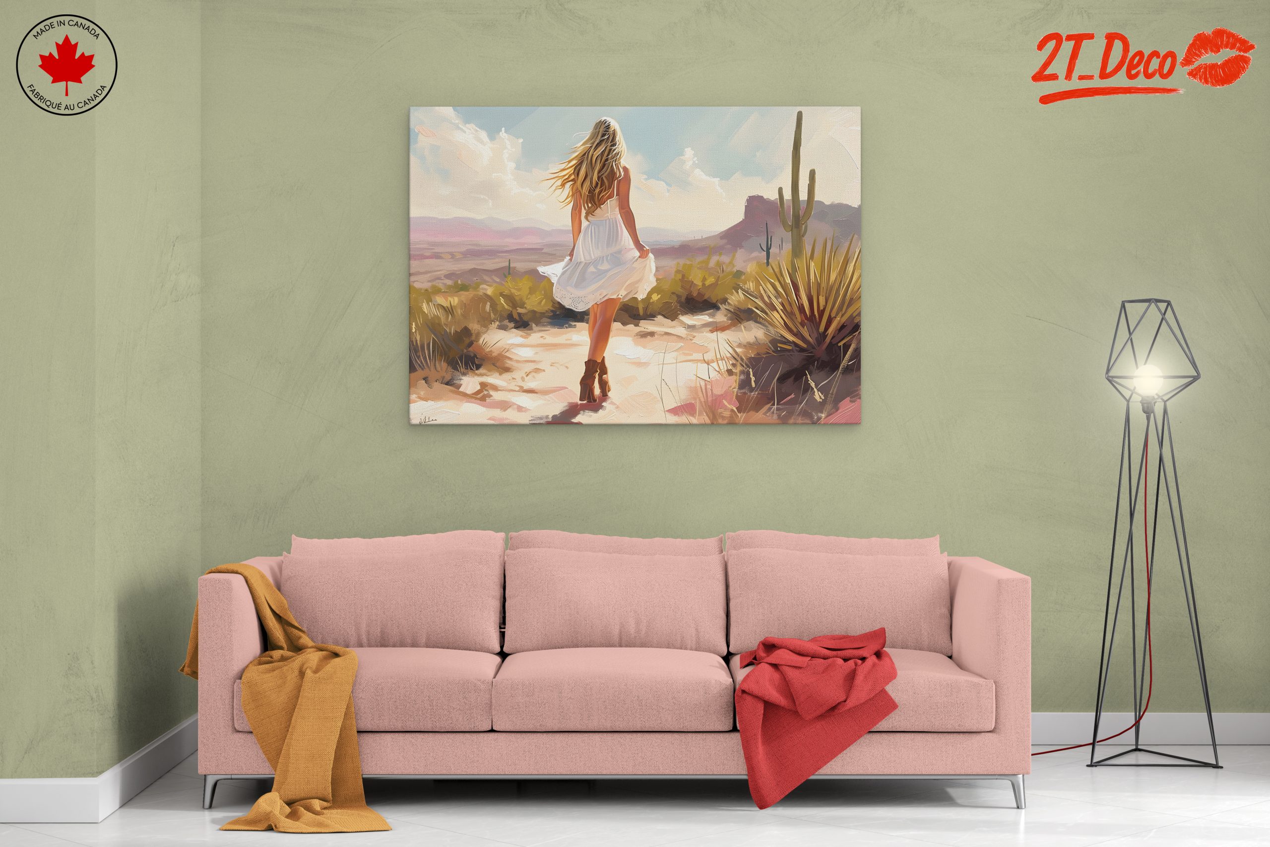 Modern Woman Walking in Desert Landscape - Image 2