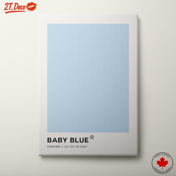 Sleek Baby Blue Contemporary Abstract Art