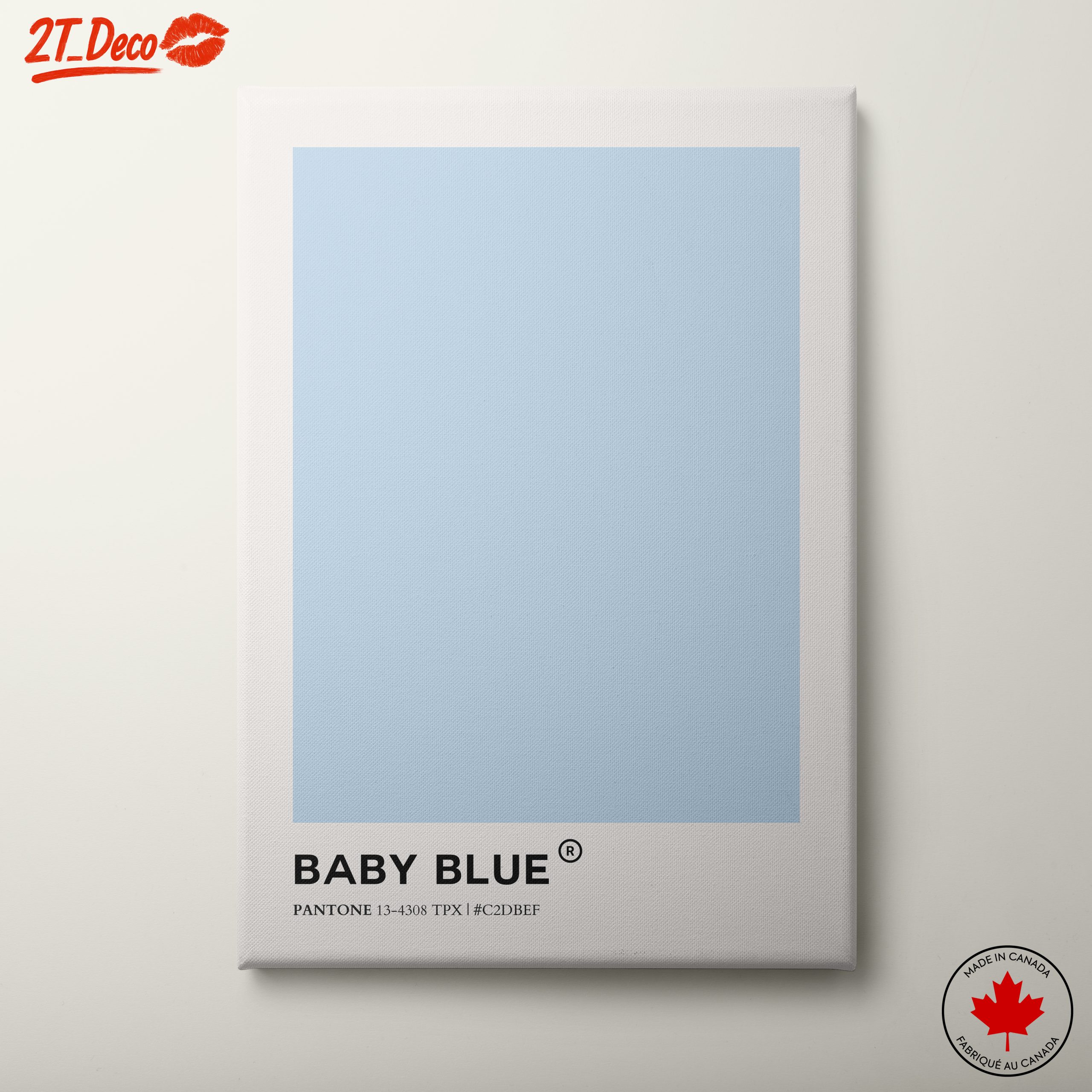 Sleek Baby Blue Contemporary Abstract Art