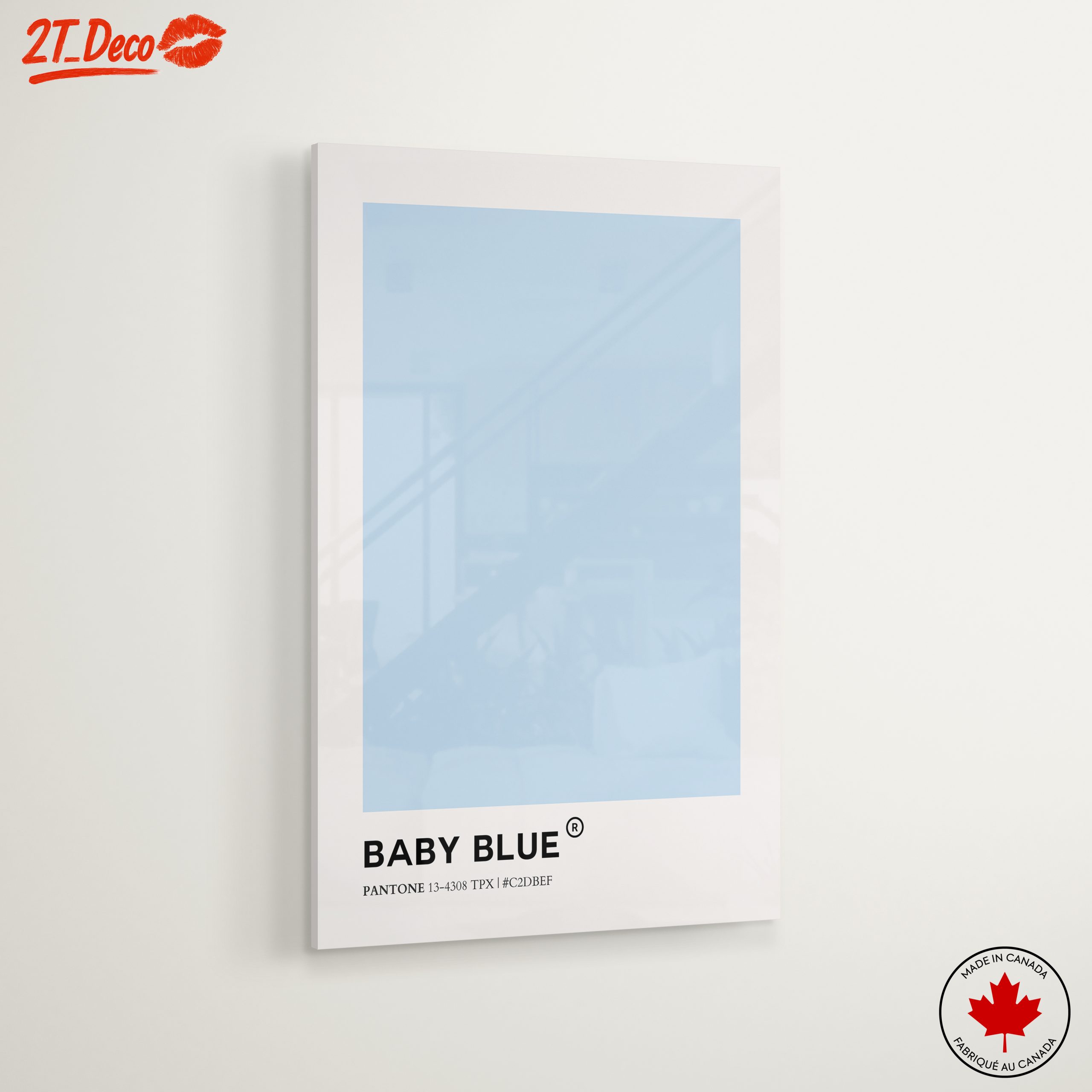Sleek Baby Blue Contemporary Abstract Art - Image 6