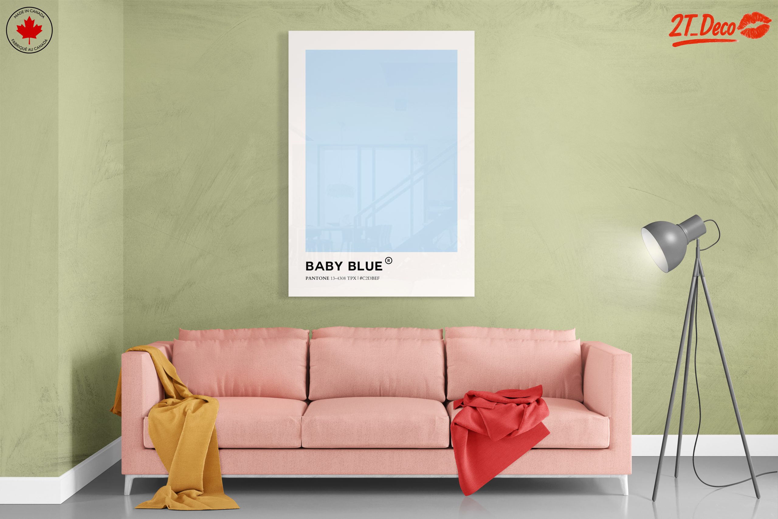 Sleek Baby Blue Contemporary Abstract Art - Image 7