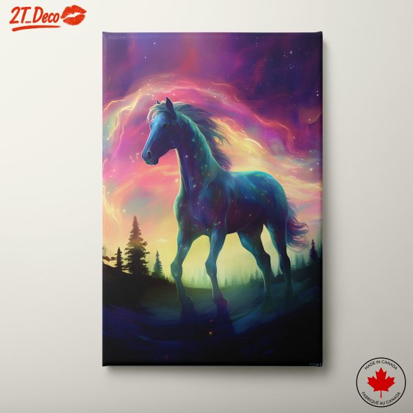Majestic Fantasy Horse in Cosmic Colors