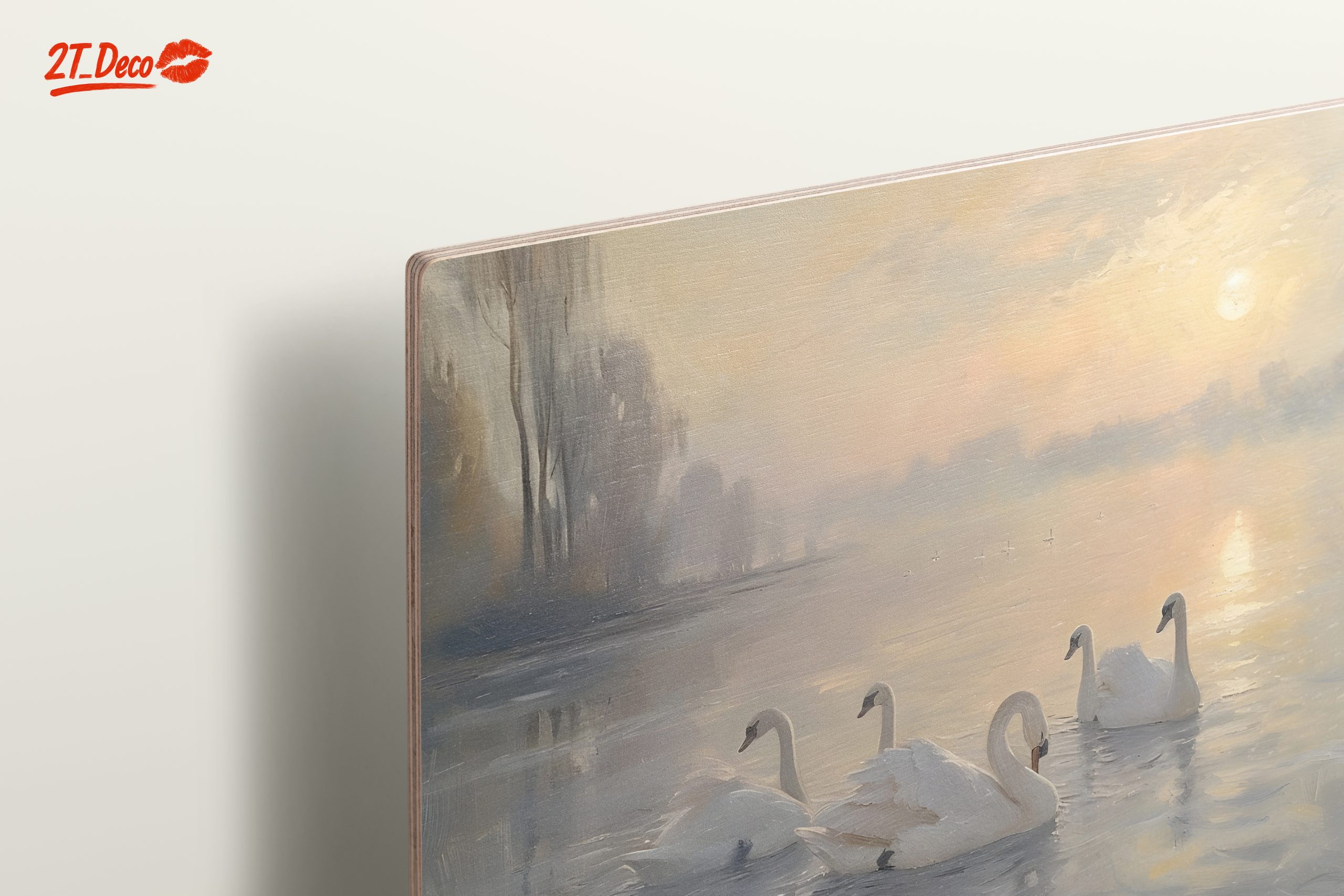 Swans on a Serene Lake at Sunset - Image 15