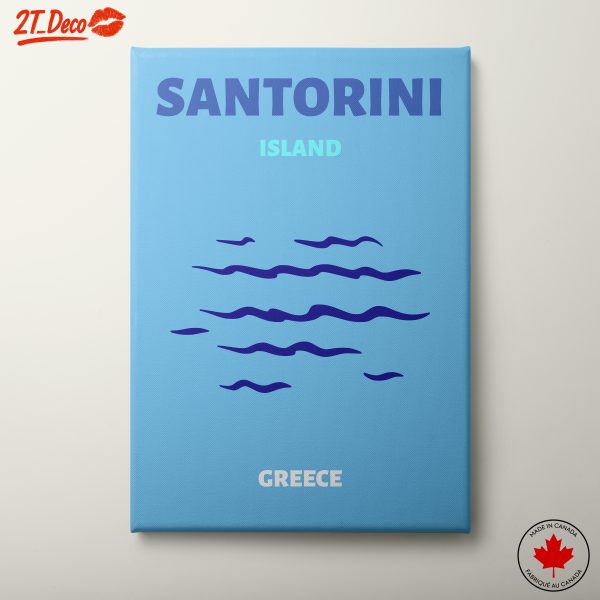 Stylized Santorini Island Art