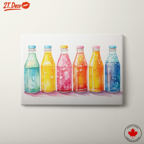 Colorful Abstract Art of Soda Bottles