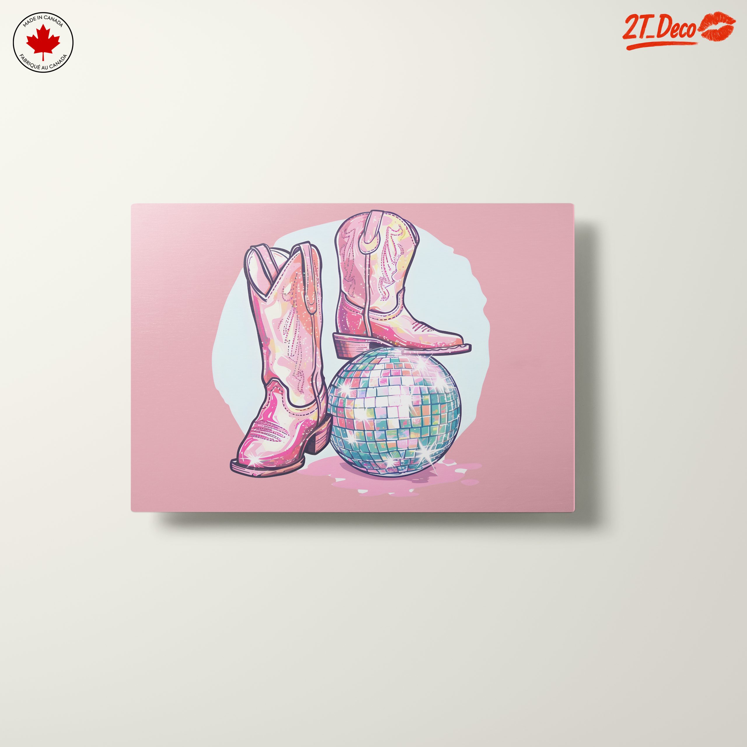Playful Western Boots and Disco Ball Art - Image 10