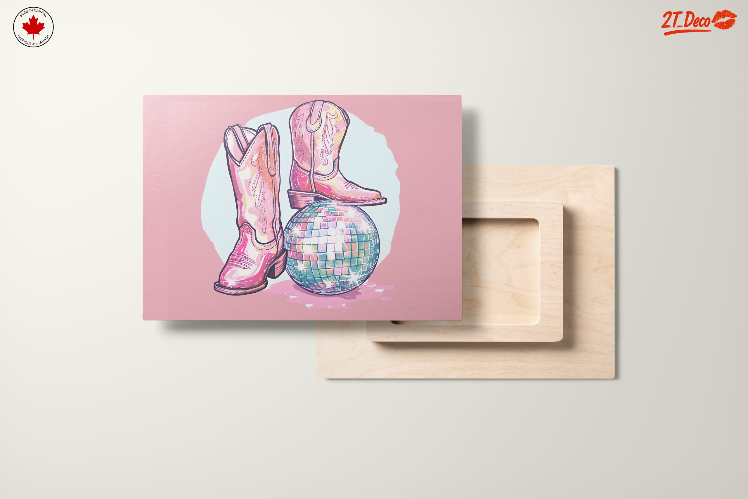 Playful Western Boots and Disco Ball Art - Image 11