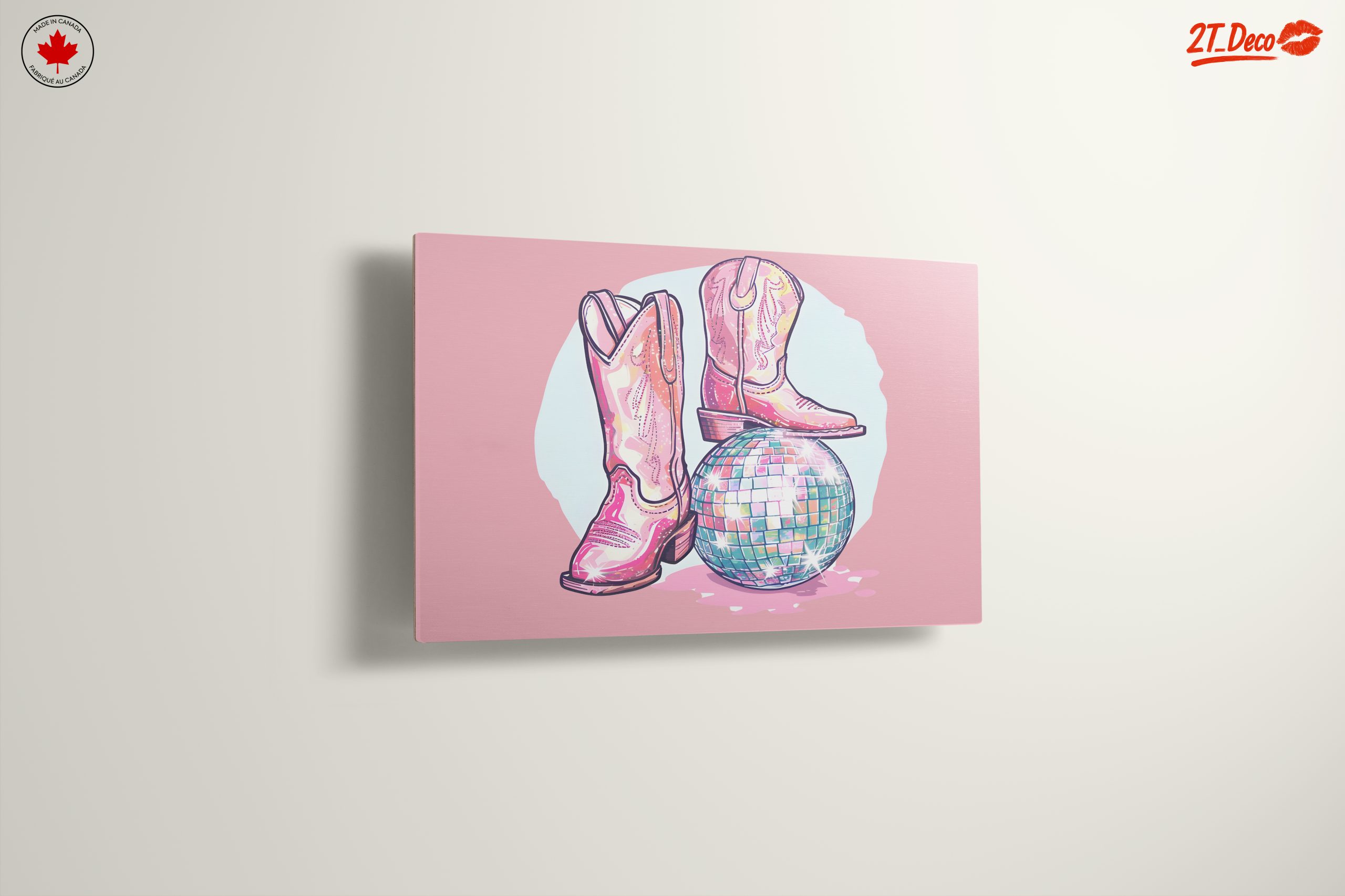 Playful Western Boots and Disco Ball Art - Image 13