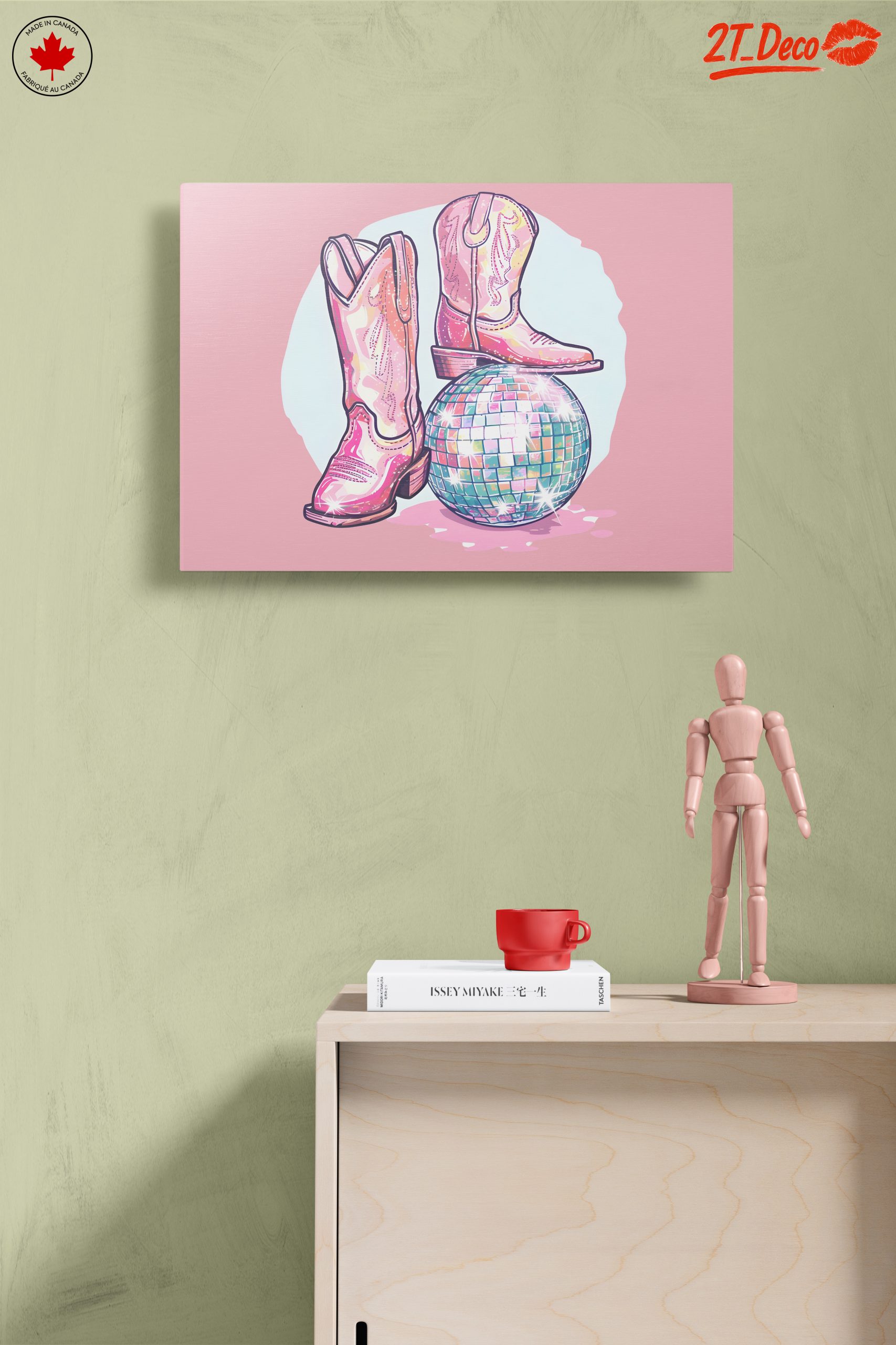 Playful Western Boots and Disco Ball Art - Image 14