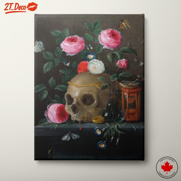 Skull and Flowers Still Life Art