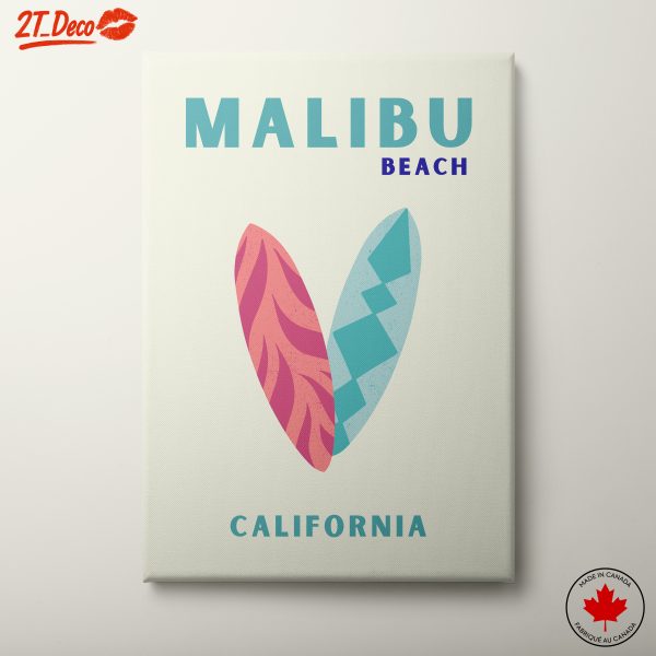 Malibu Beach Surfing Vibes Art