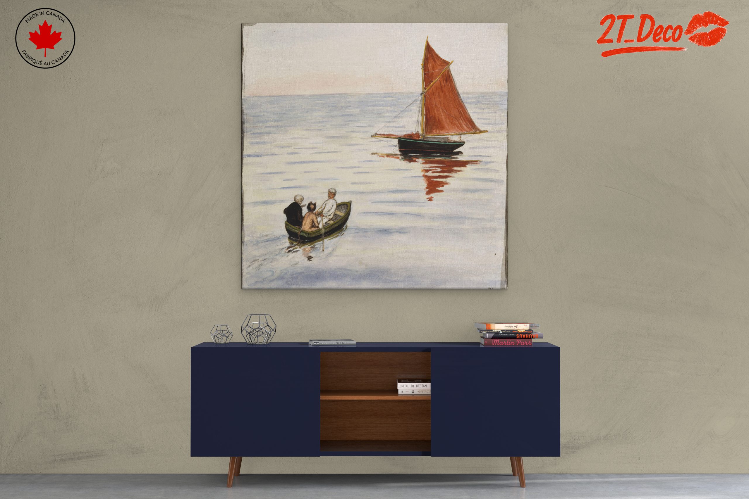 Tranquil Adventure Landscape with Sailboat - Image 3