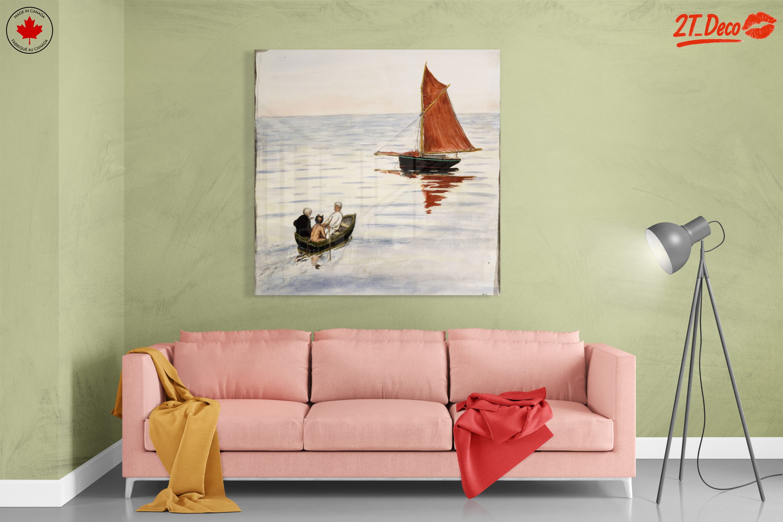 Tranquil Adventure Landscape with Sailboat - Image 7