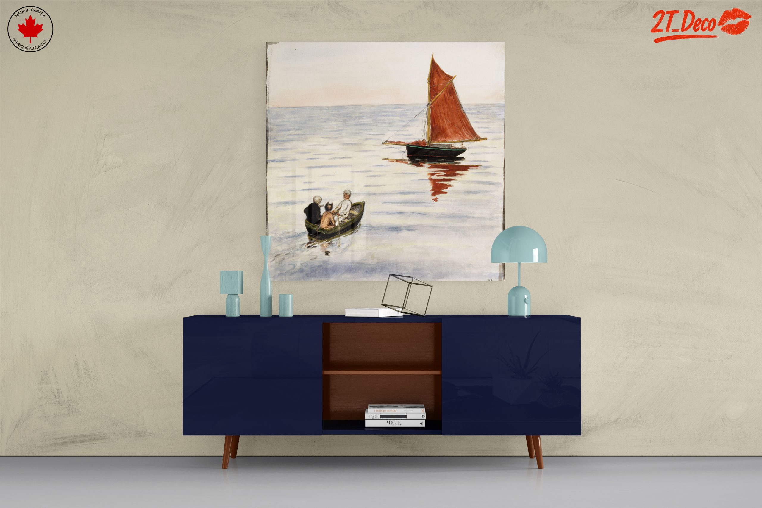 Tranquil Adventure Landscape with Sailboat - Image 8