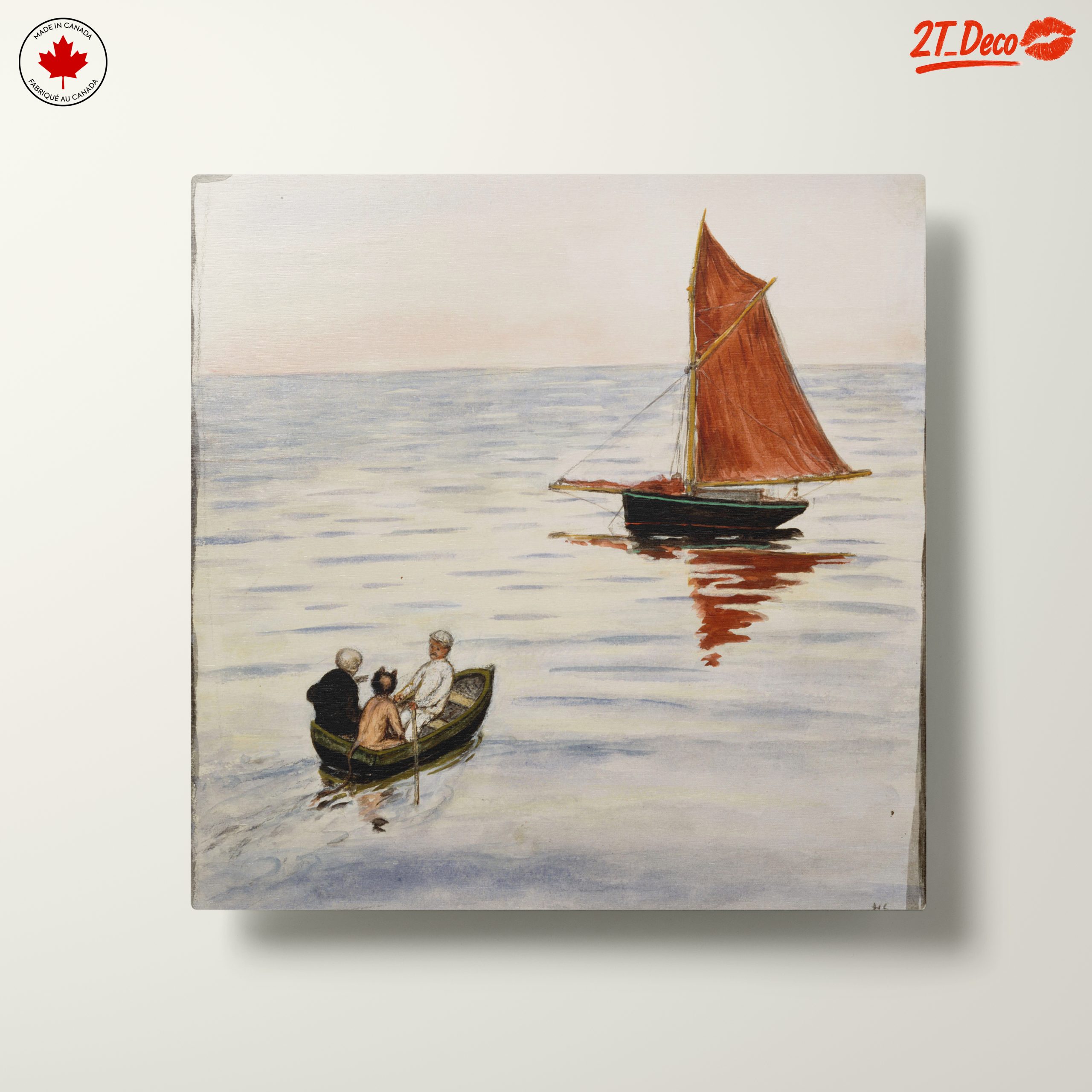 Tranquil Adventure Landscape with Sailboat - Image 10