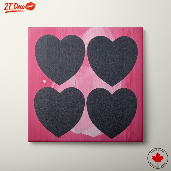 Bold Heart Shapes On Pink Background