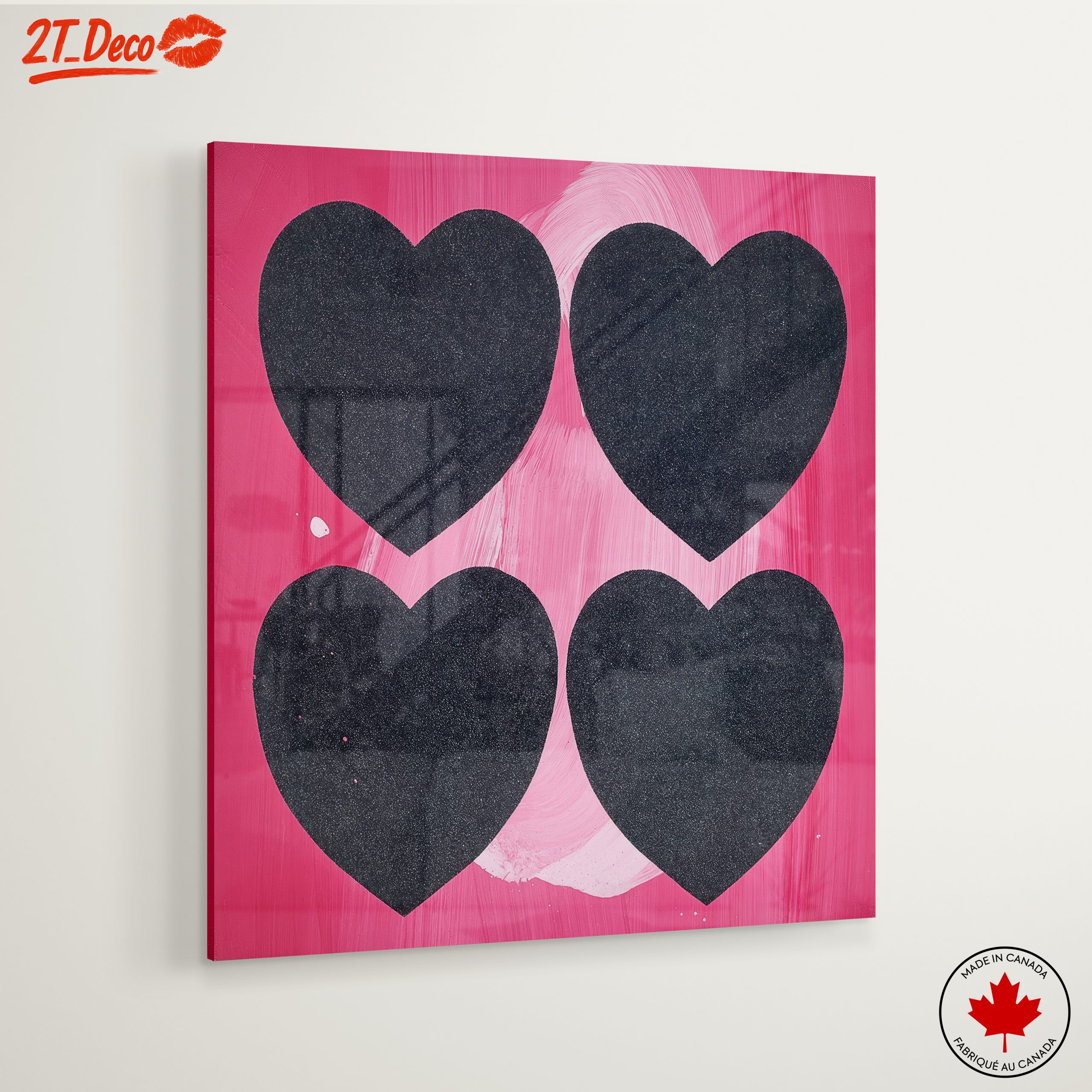Bold Heart Shapes On Pink Background - Image 6