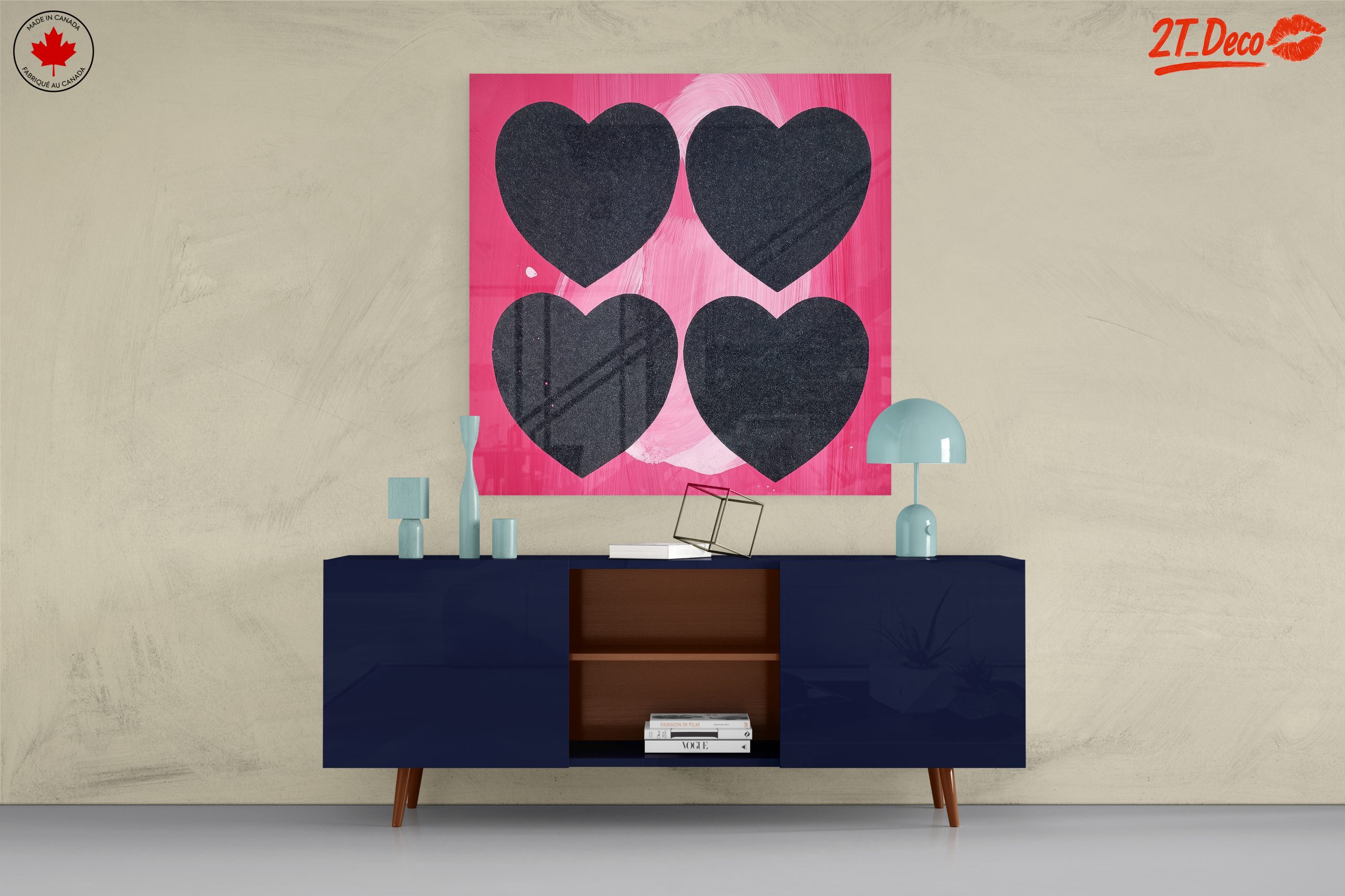 Bold Heart Shapes On Pink Background - Image 8