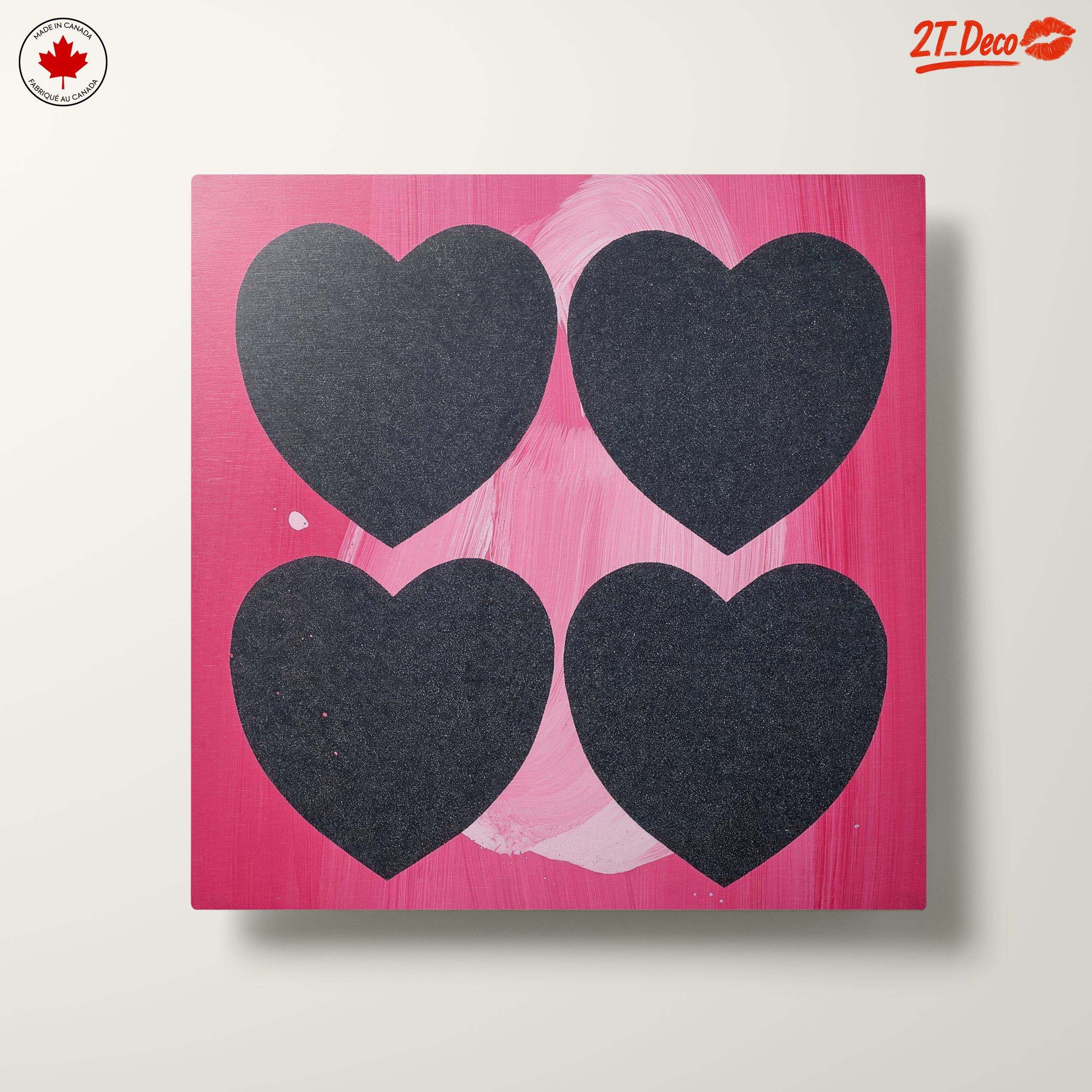 Bold Heart Shapes On Pink Background - Image 10