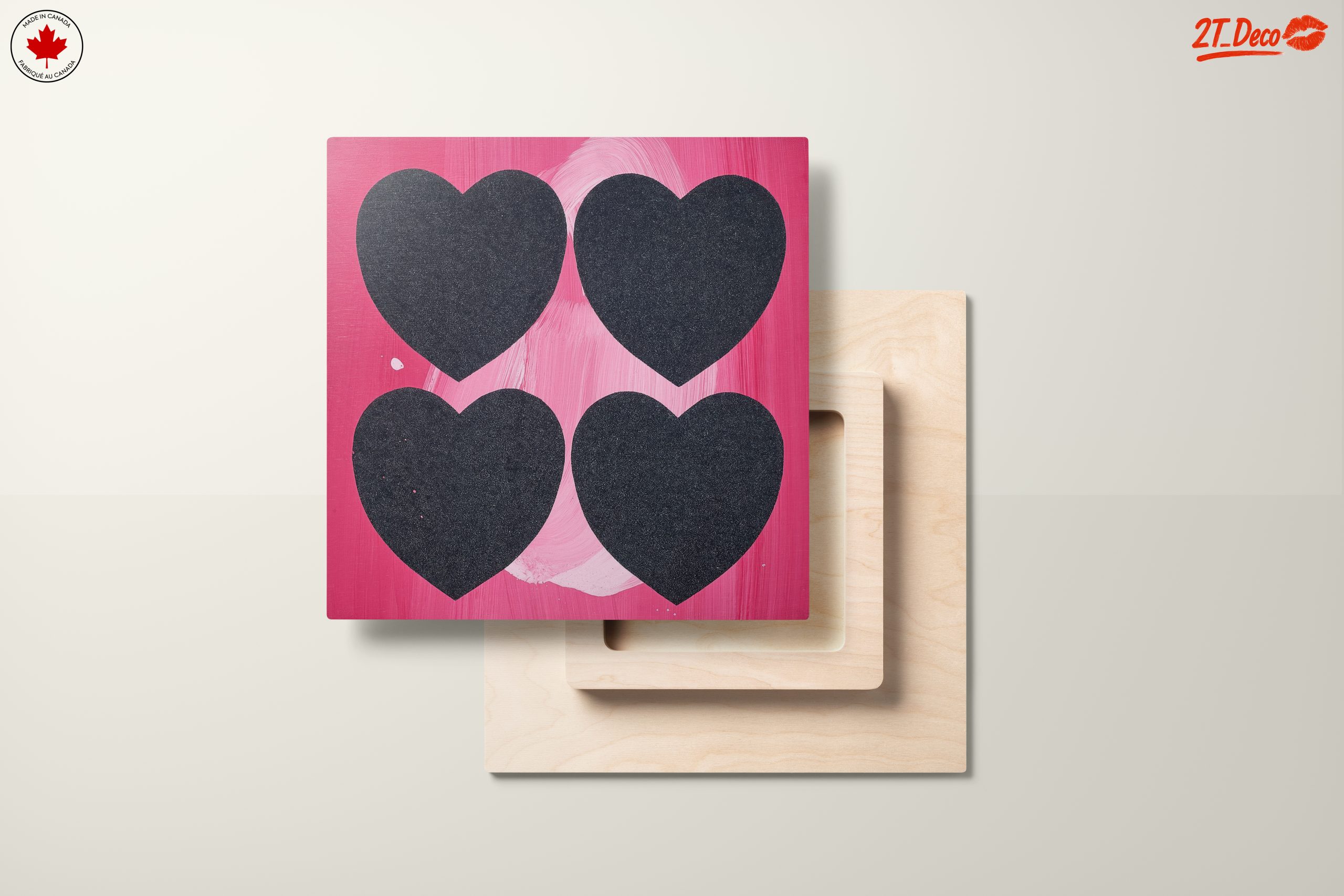 Bold Heart Shapes On Pink Background - Image 11