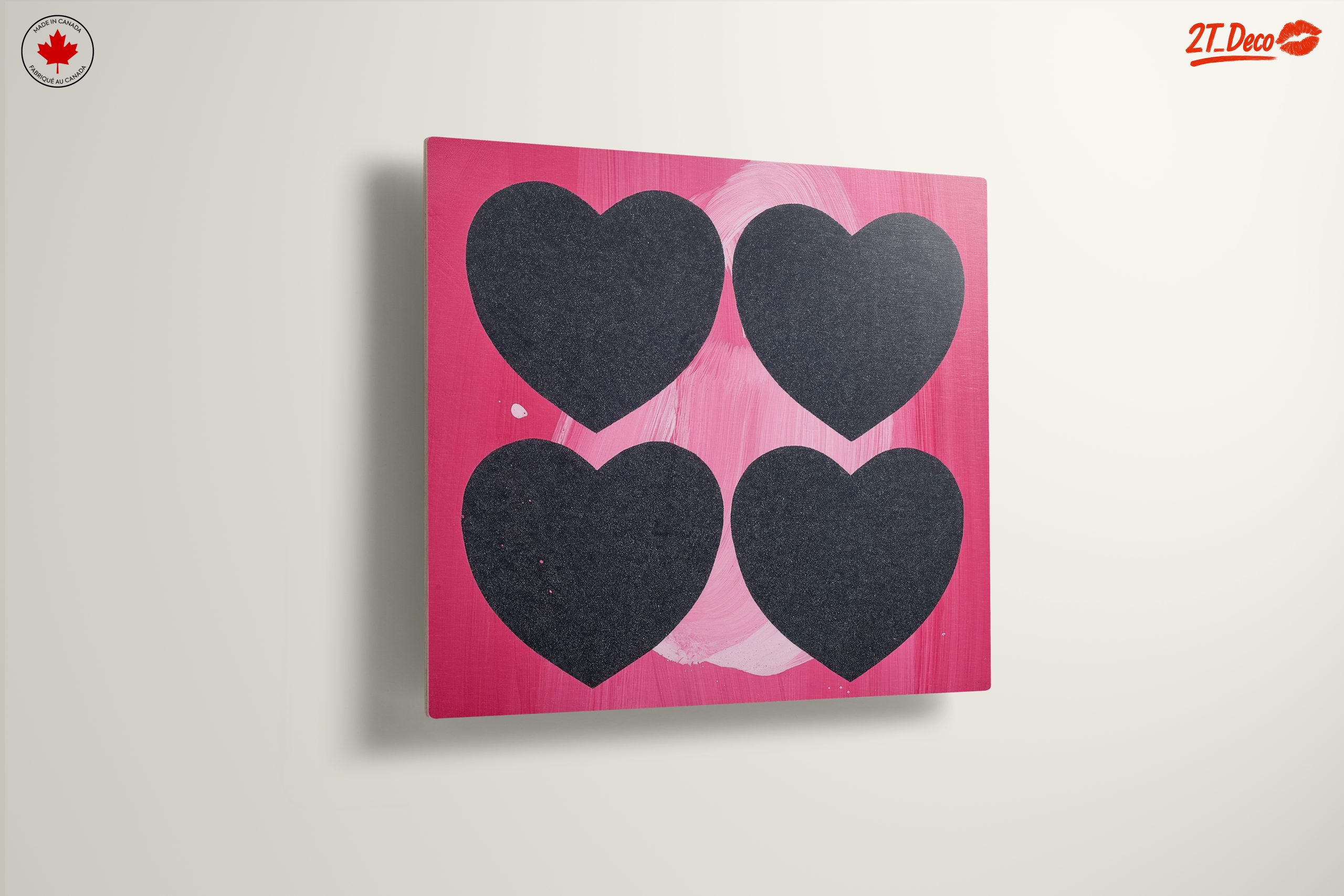 Bold Heart Shapes On Pink Background - Image 13