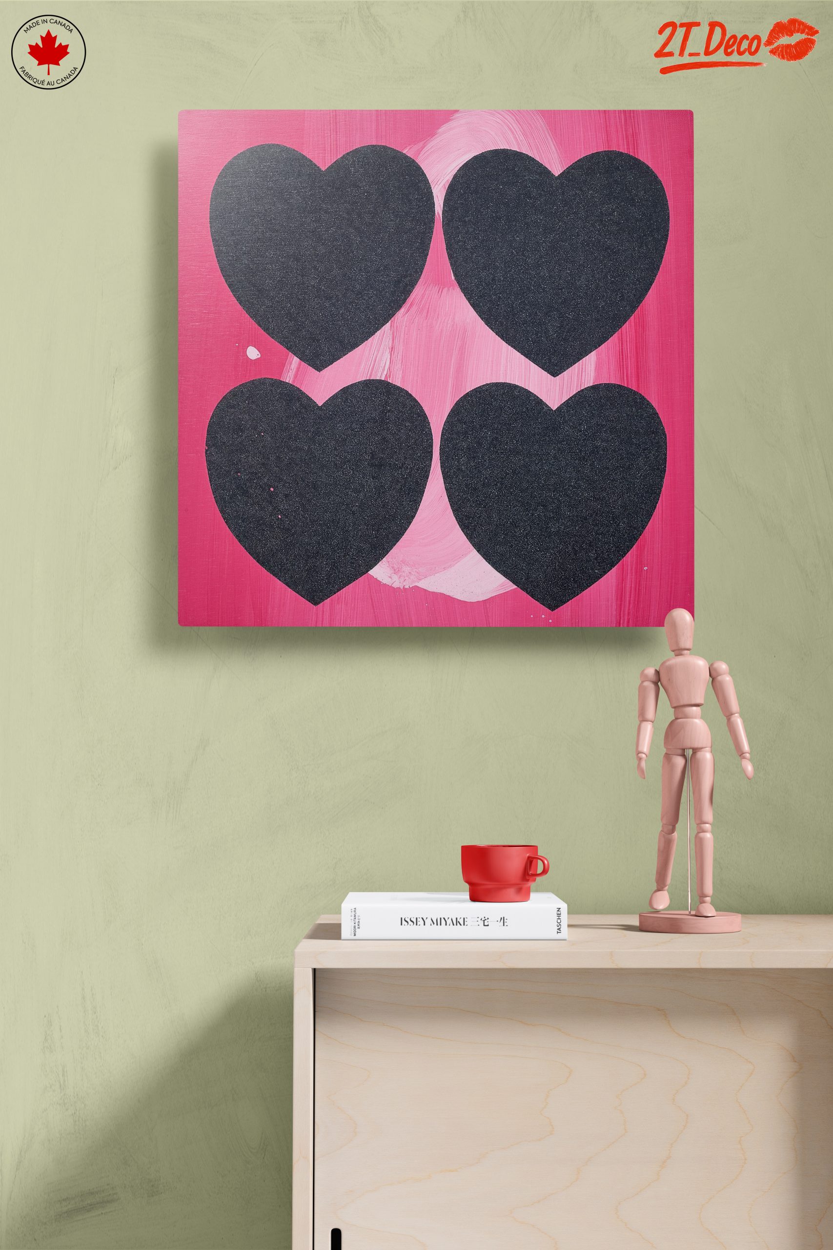 Bold Heart Shapes On Pink Background - Image 14