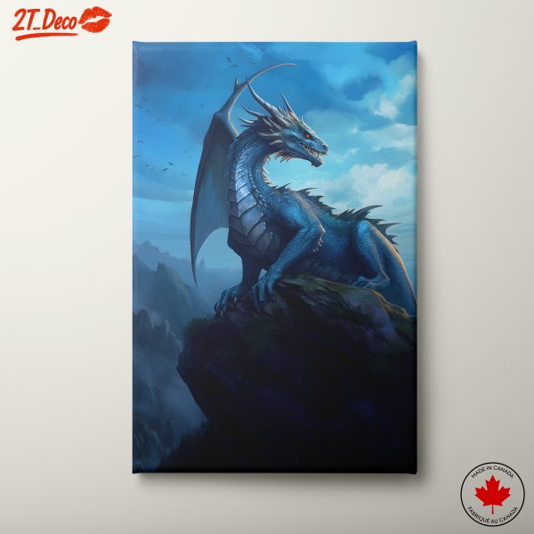 Majestic Blue Dragon Fantasy Character Art