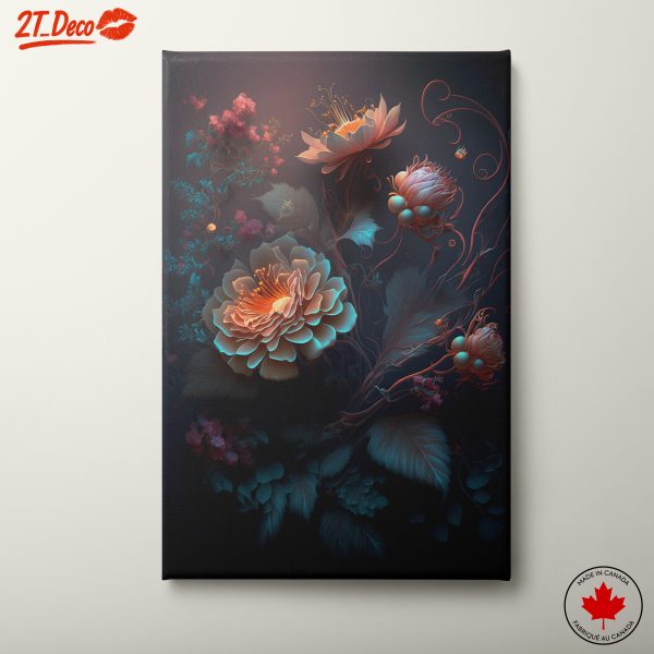 Stylized Floral Artwork in Vibrant Colors 3