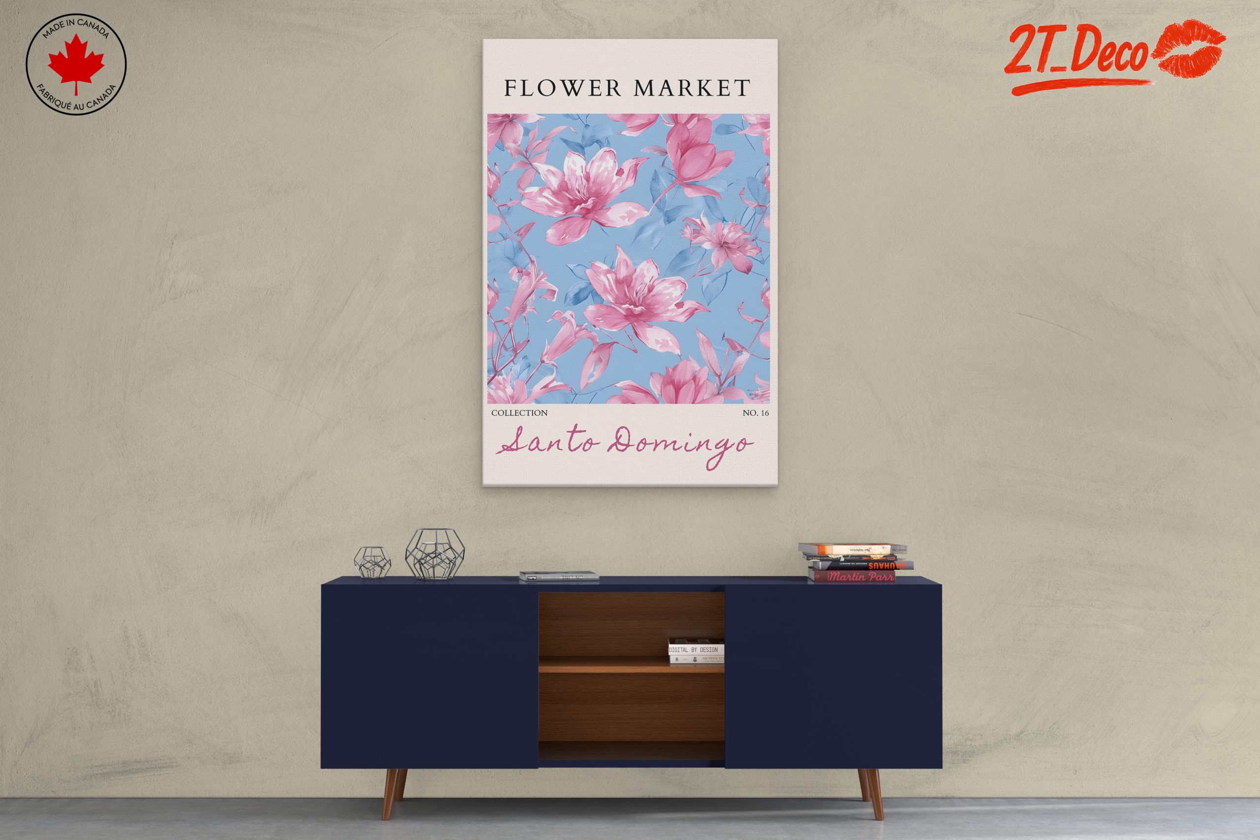 Flower Market Art with Pink Blooms - Image 3