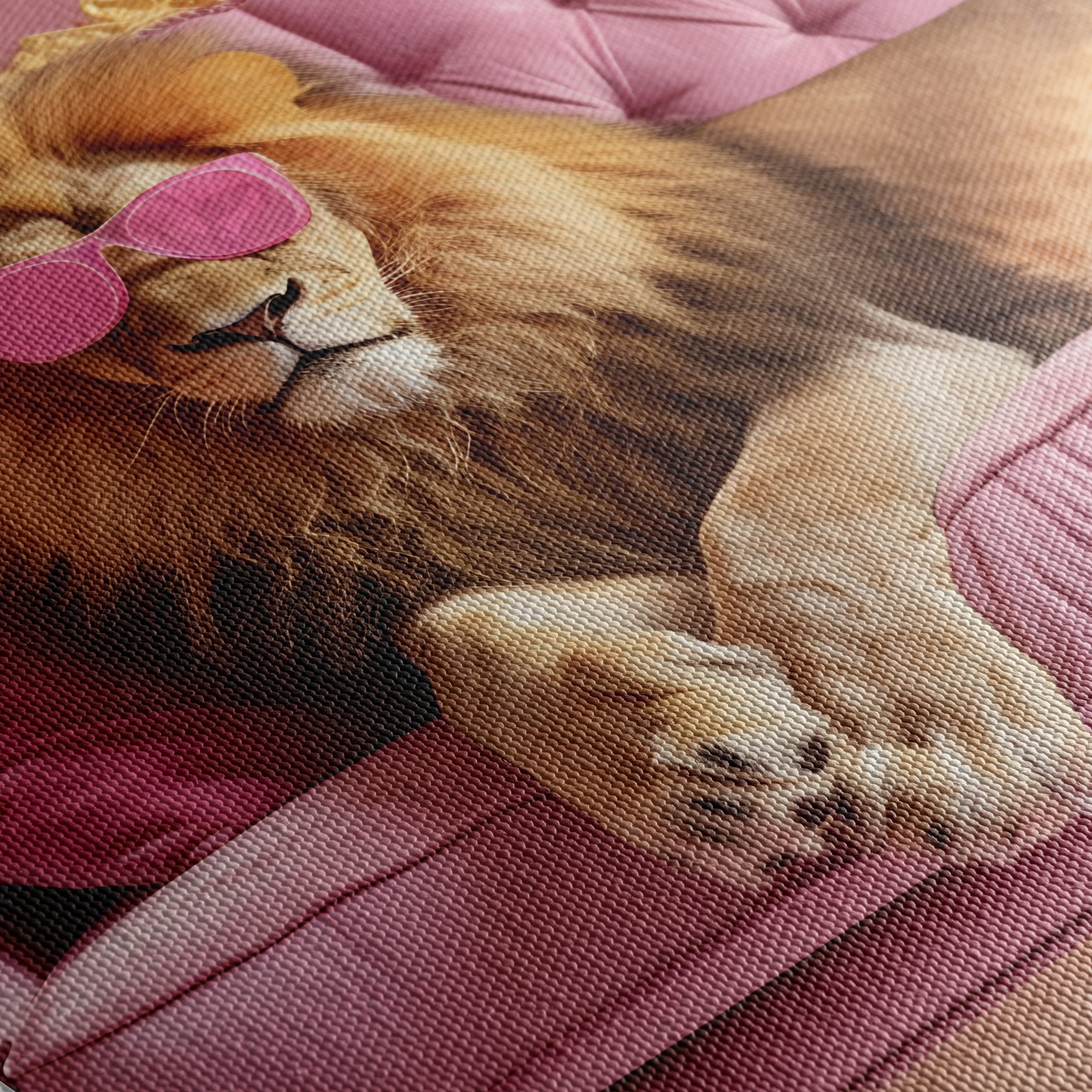 Lion in Pink Sunglasses on Couch - Image 5