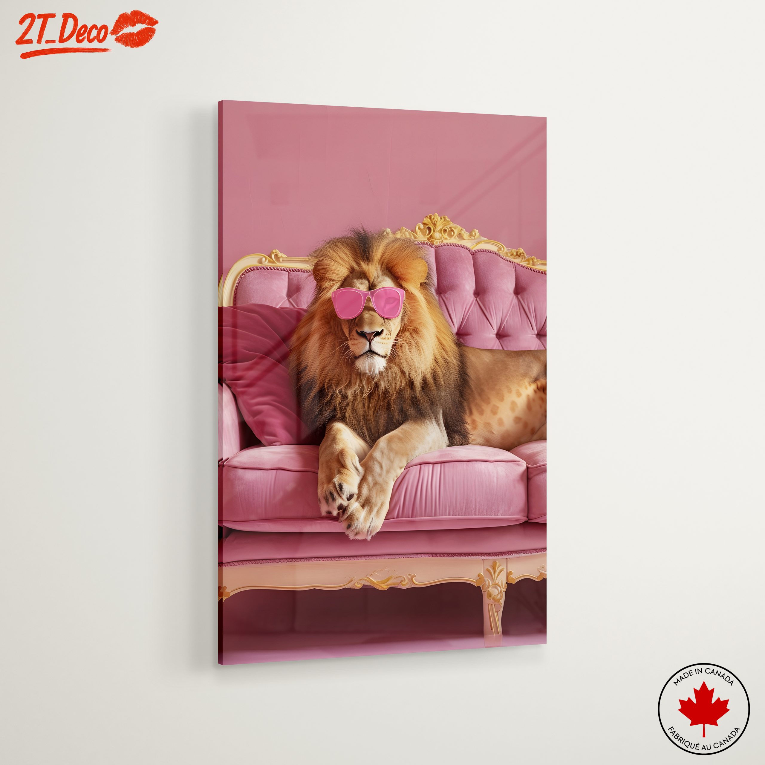 Lion in Pink Sunglasses on Couch - Image 6