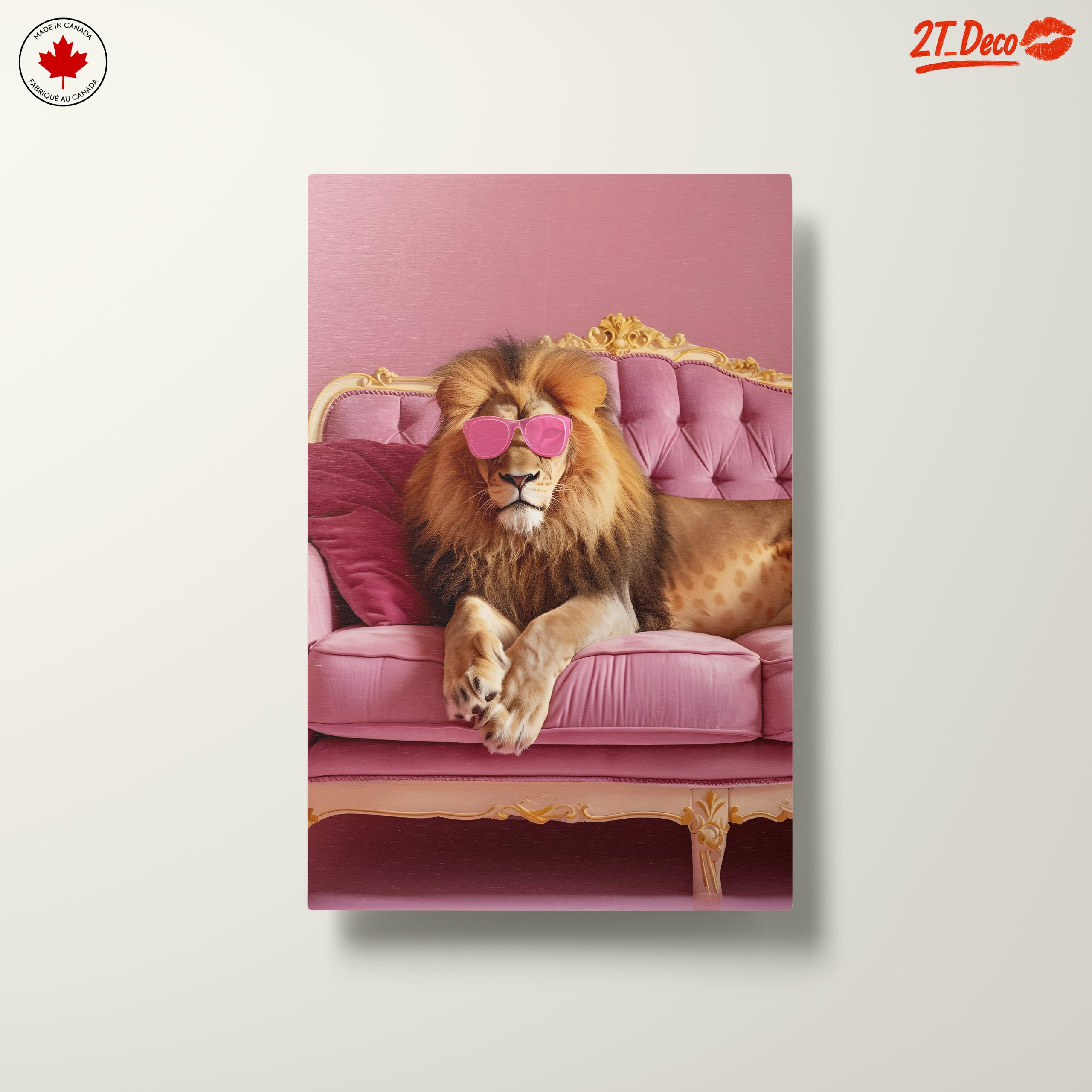Lion in Pink Sunglasses on Couch - Image 10