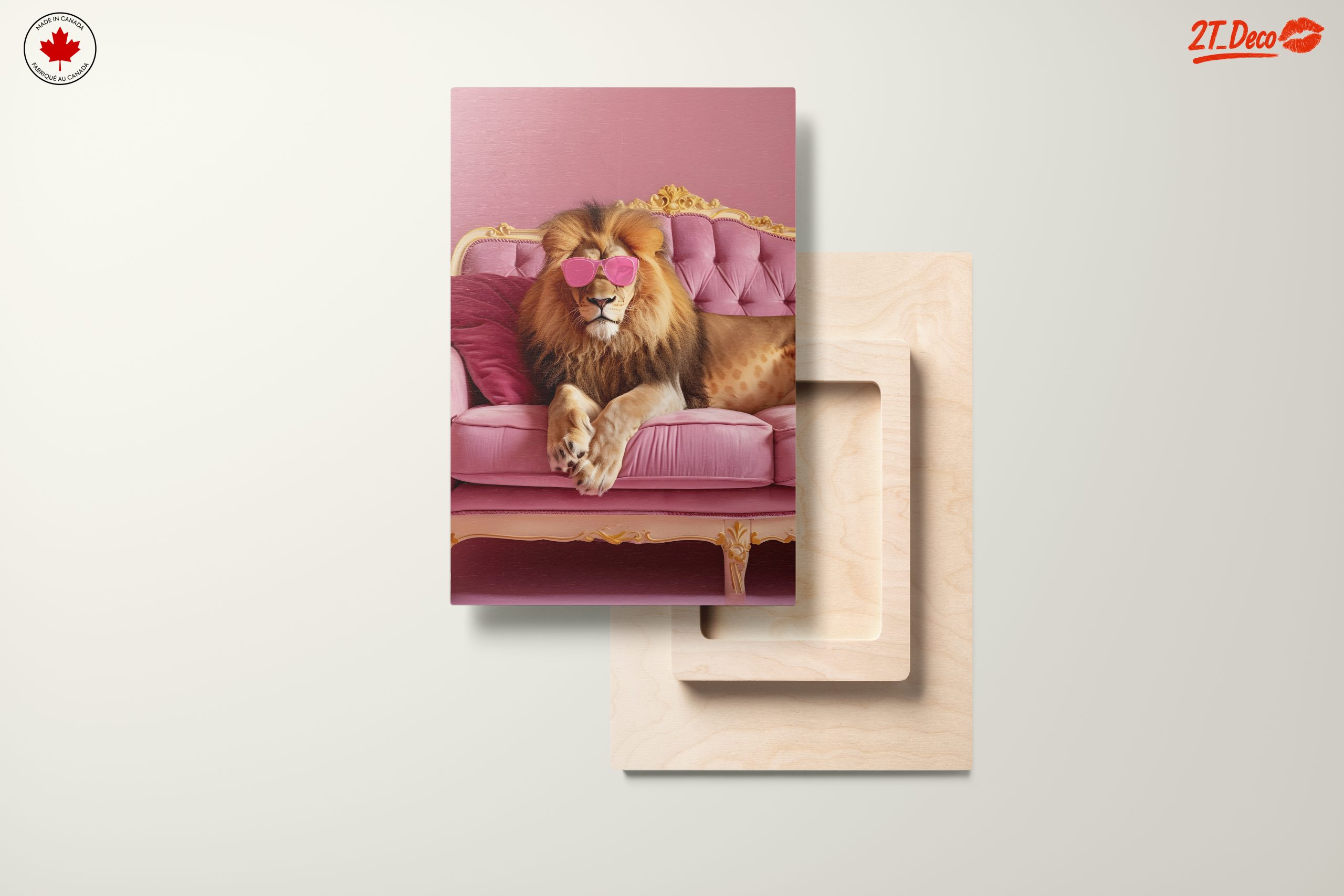 Lion in Pink Sunglasses on Couch - Image 11