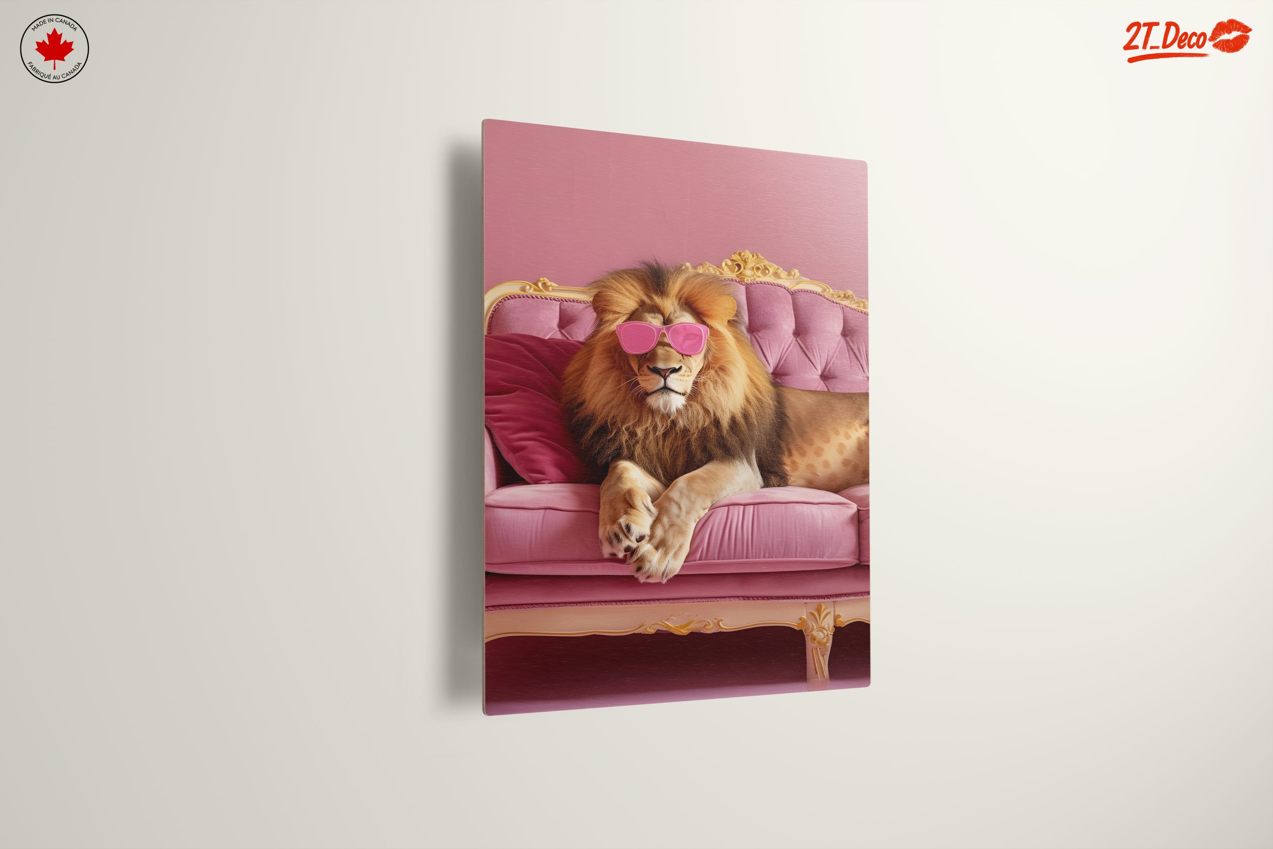 Lion in Pink Sunglasses on Couch - Image 13