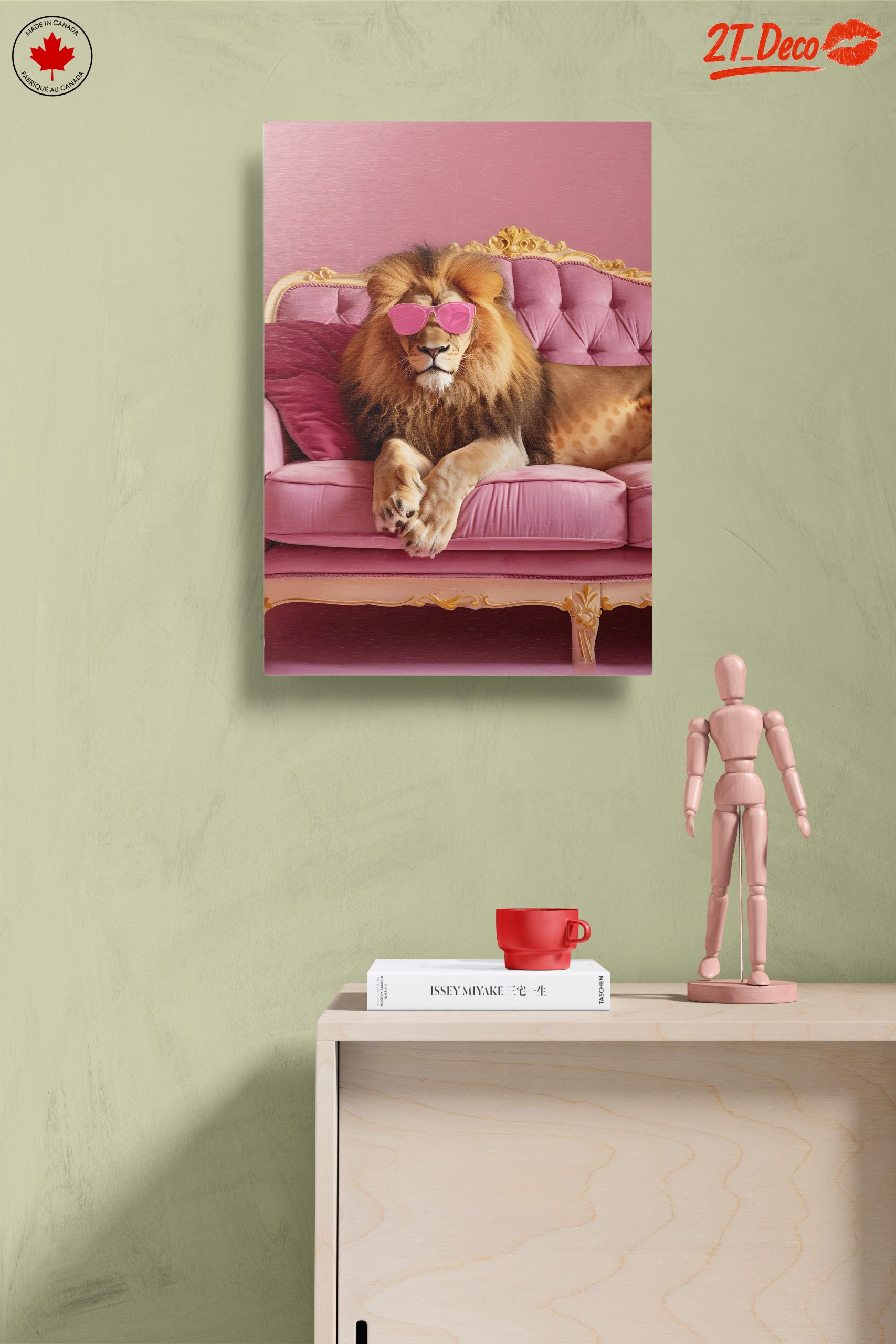 Lion in Pink Sunglasses on Couch - Image 14