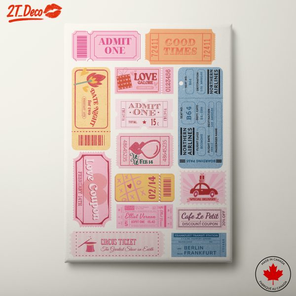 Colorful Ticket Design Wall Art