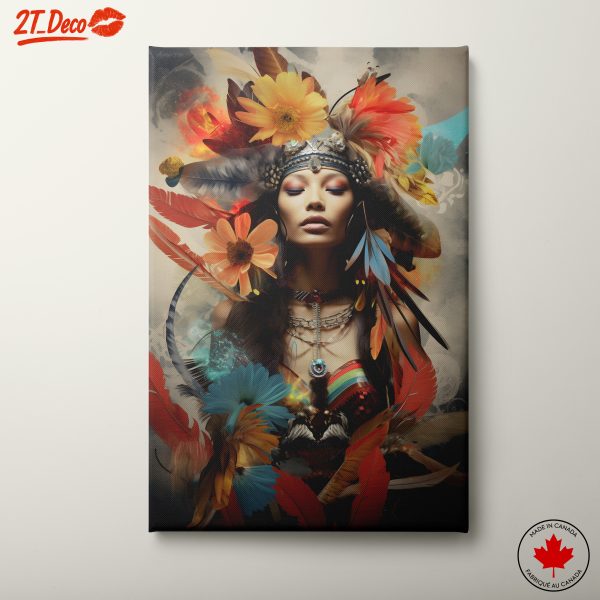 Vibrant Abstract Cultural Art with Flowers