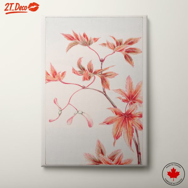 Delicate Red Botanical Leaves Art