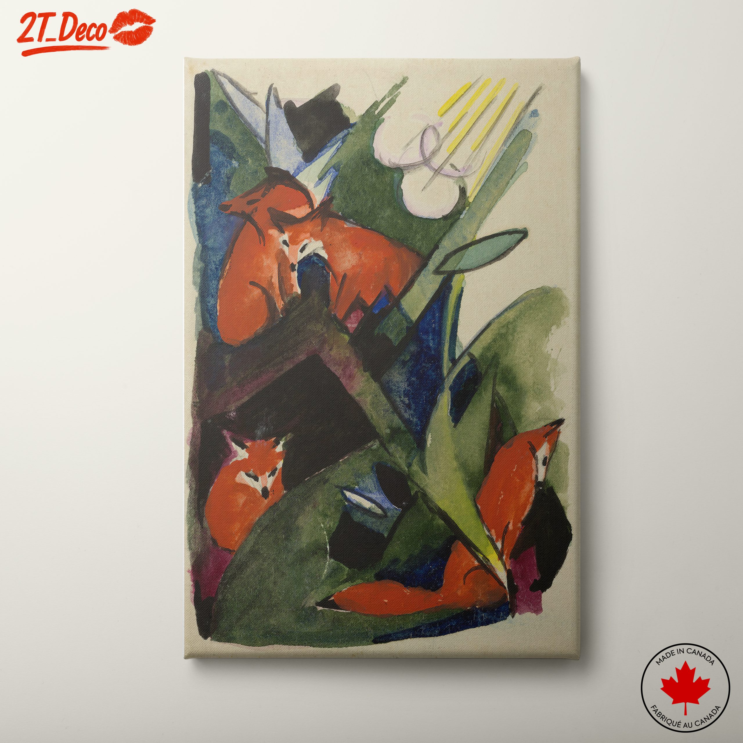 Vibrant Artistic Foxes in Nature
