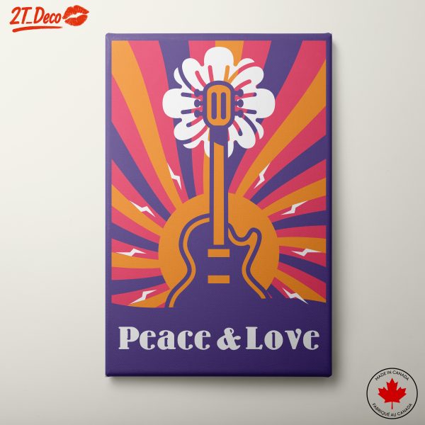 Peace and Love Guitar Art
