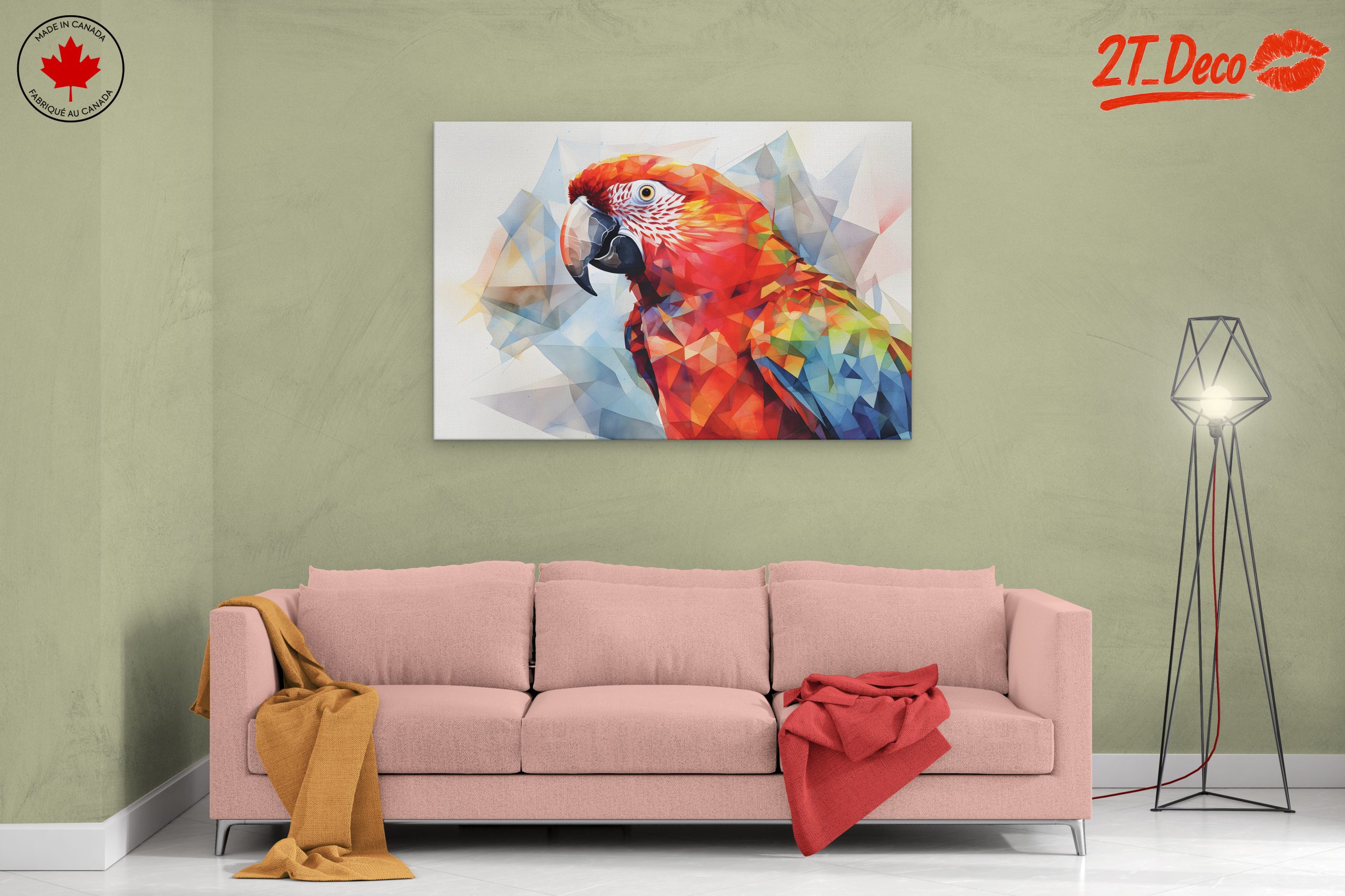 Vibrant Geometric Parrot Artwork - Image 2