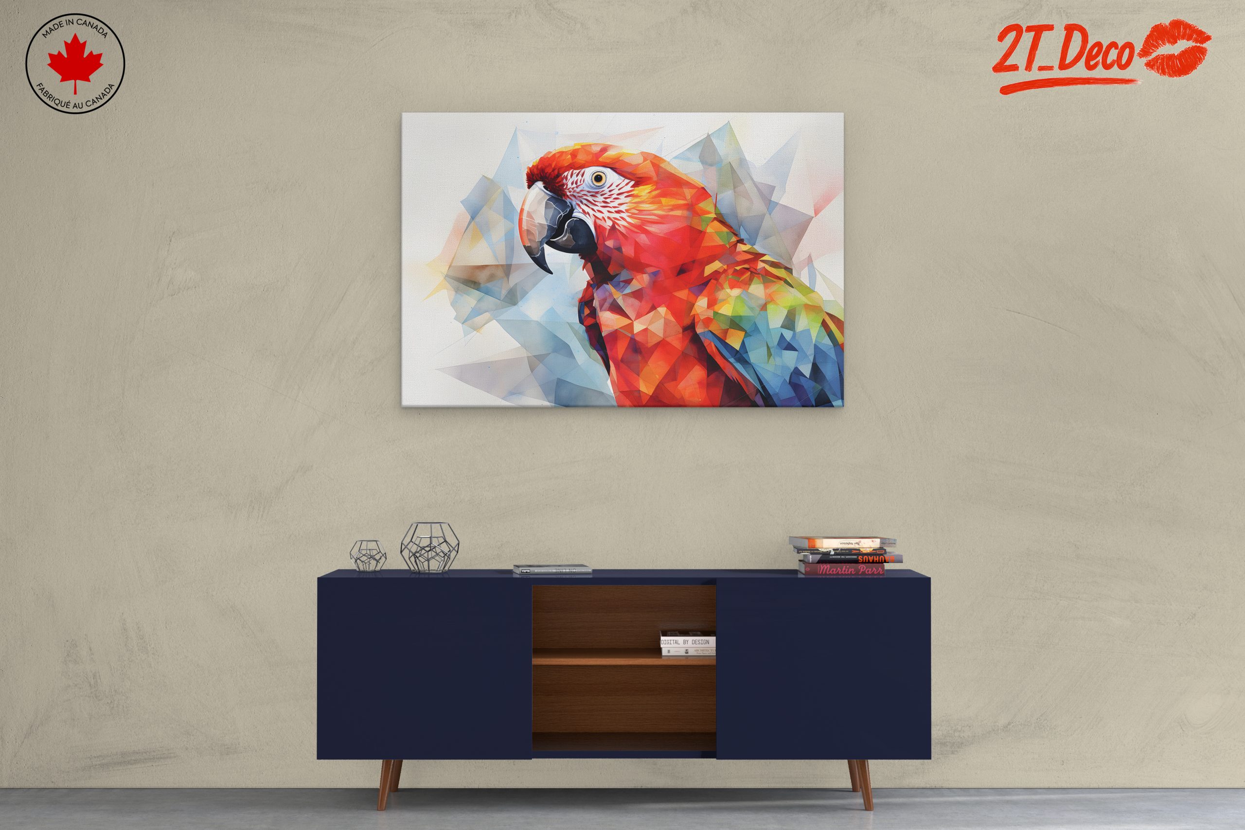 Vibrant Geometric Parrot Artwork - Image 3