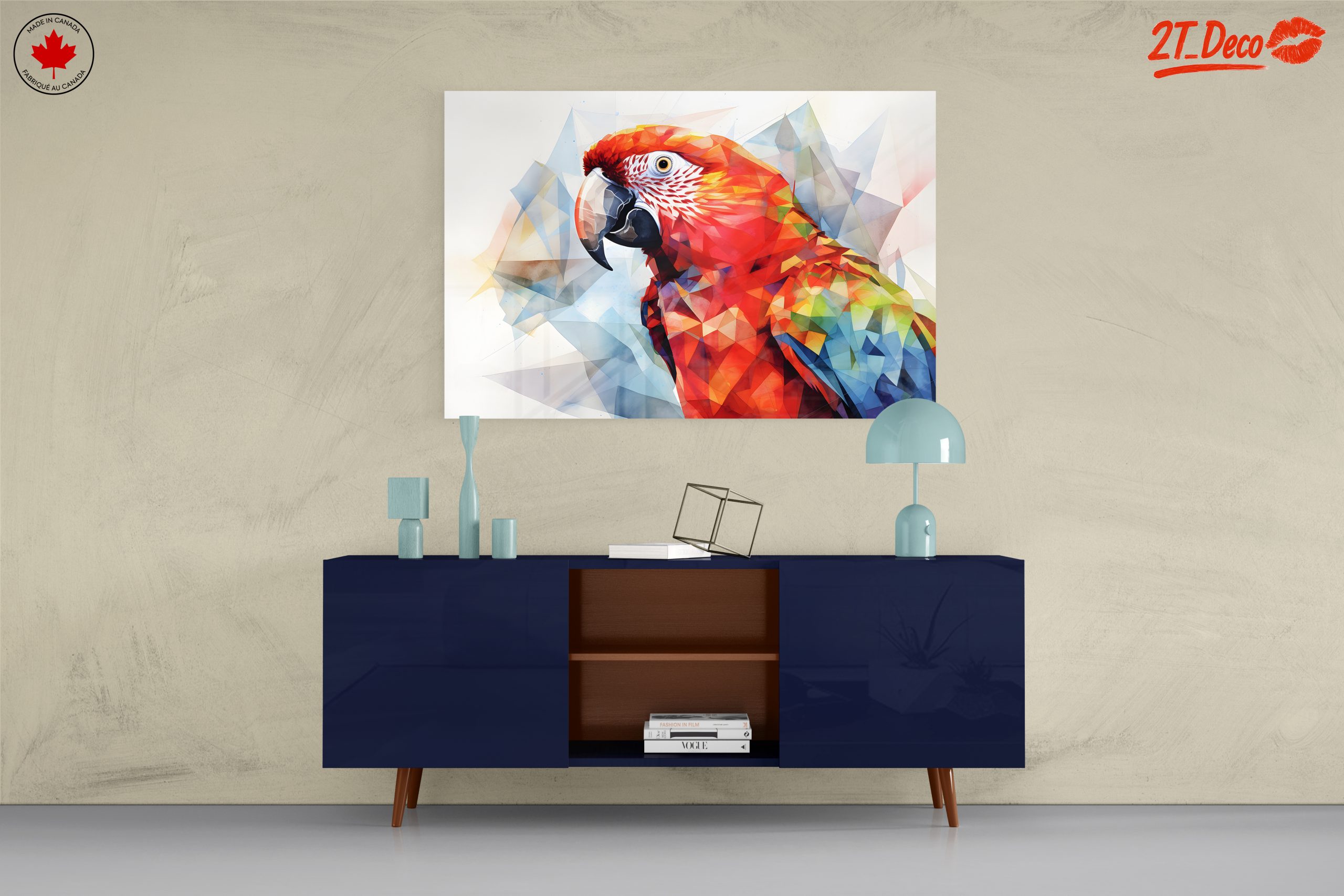 Vibrant Geometric Parrot Artwork - Image 8