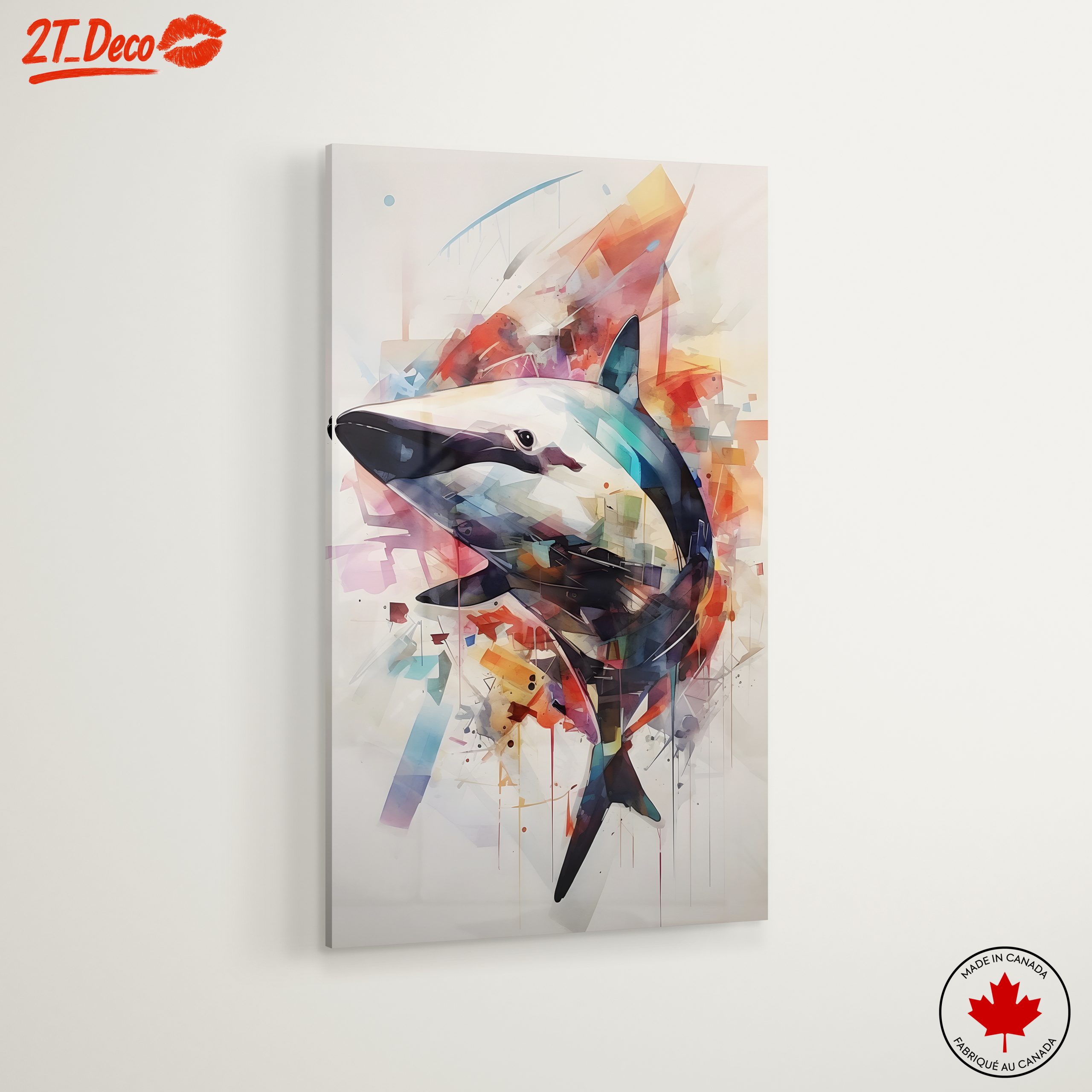 Vibrant Shark Abstract Art - Image 6