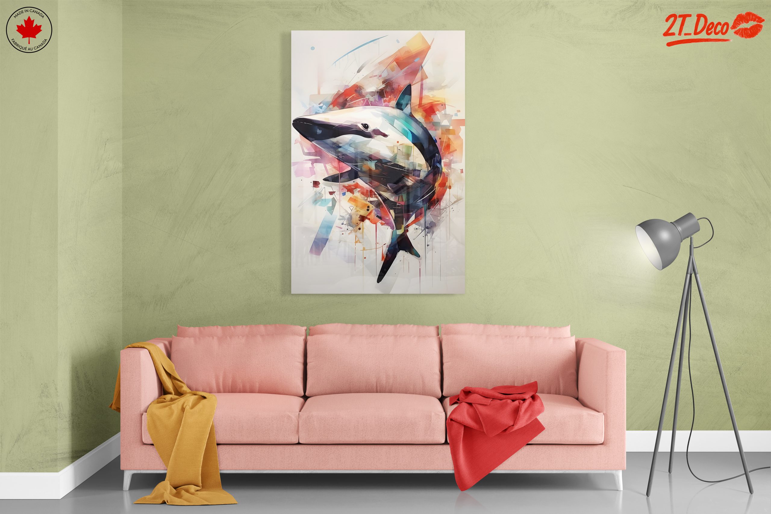 Vibrant Shark Abstract Art - Image 7