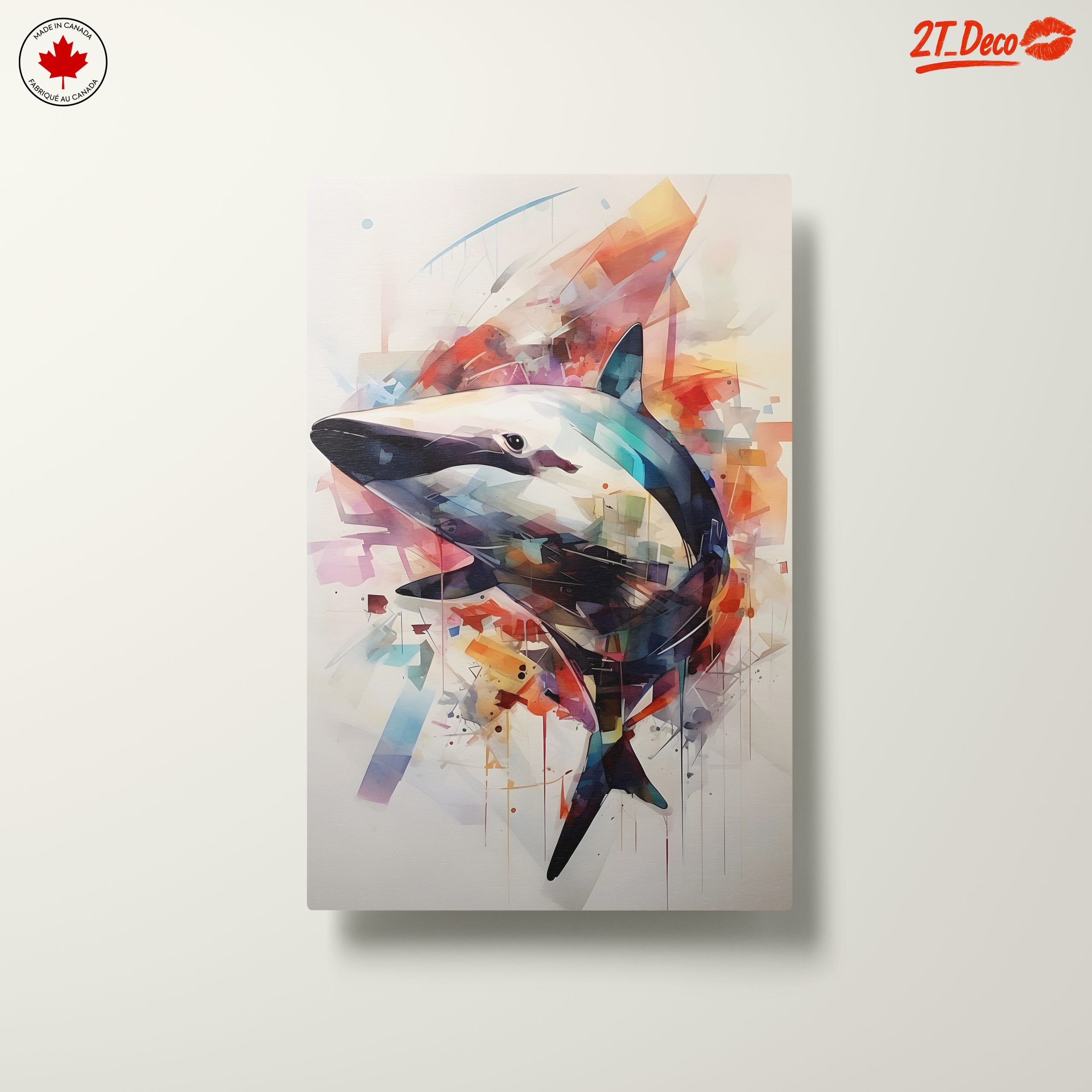 Vibrant Shark Abstract Art - Image 10